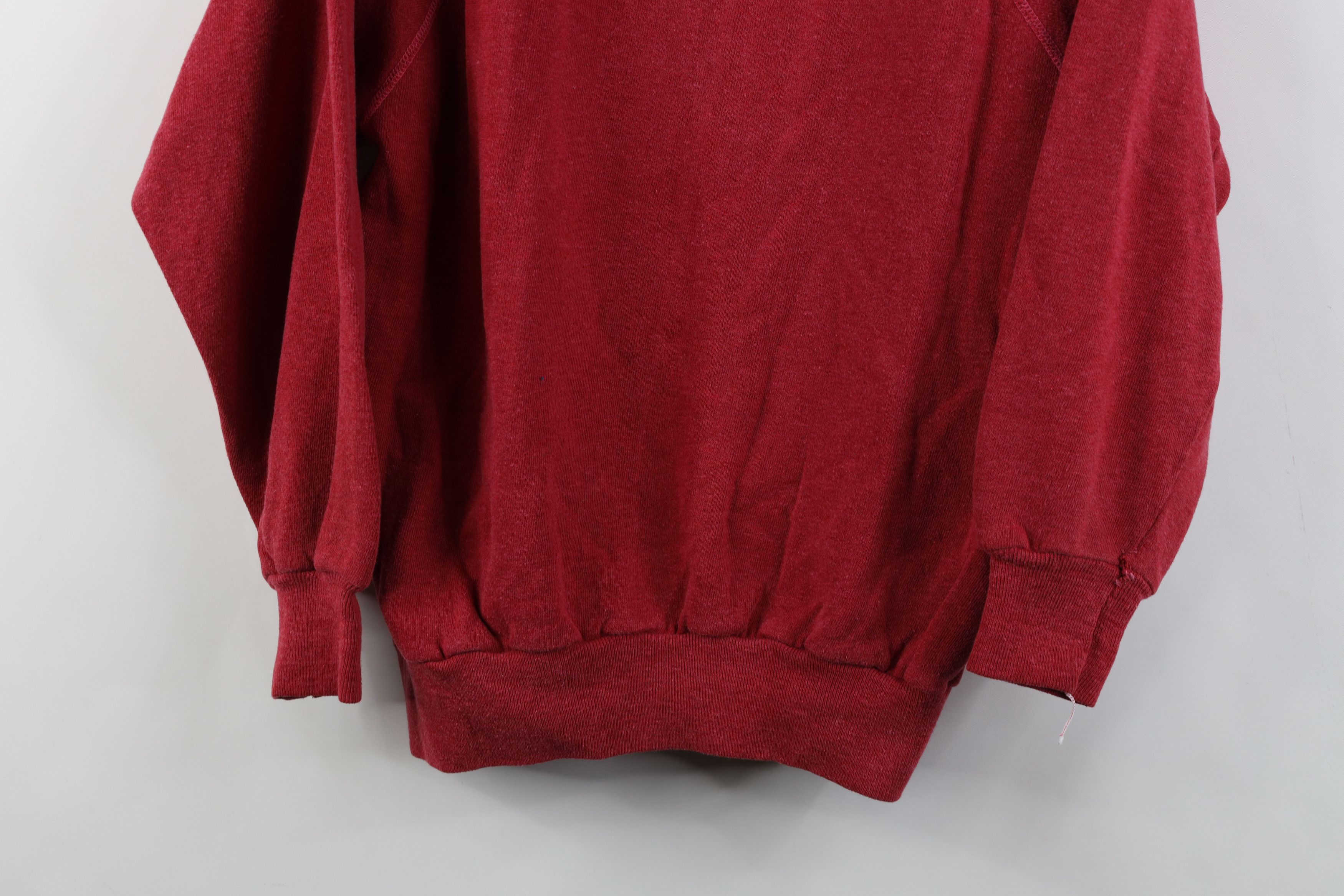 Vintage Vintage 70s Streetwear Raglan Crewneck Sweatshirt Red USA Size L / US 10 / IT 46 - 3 Thumbnail