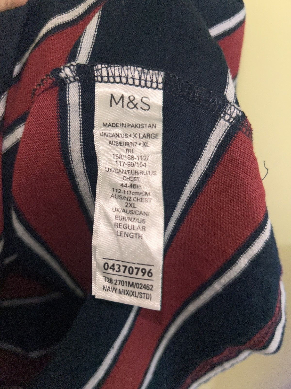 Marks & Spencer 1980s M&S Men's Rugby Shirt Size XL / US 12-14 / IT 48-50 - 5 Thumbnail