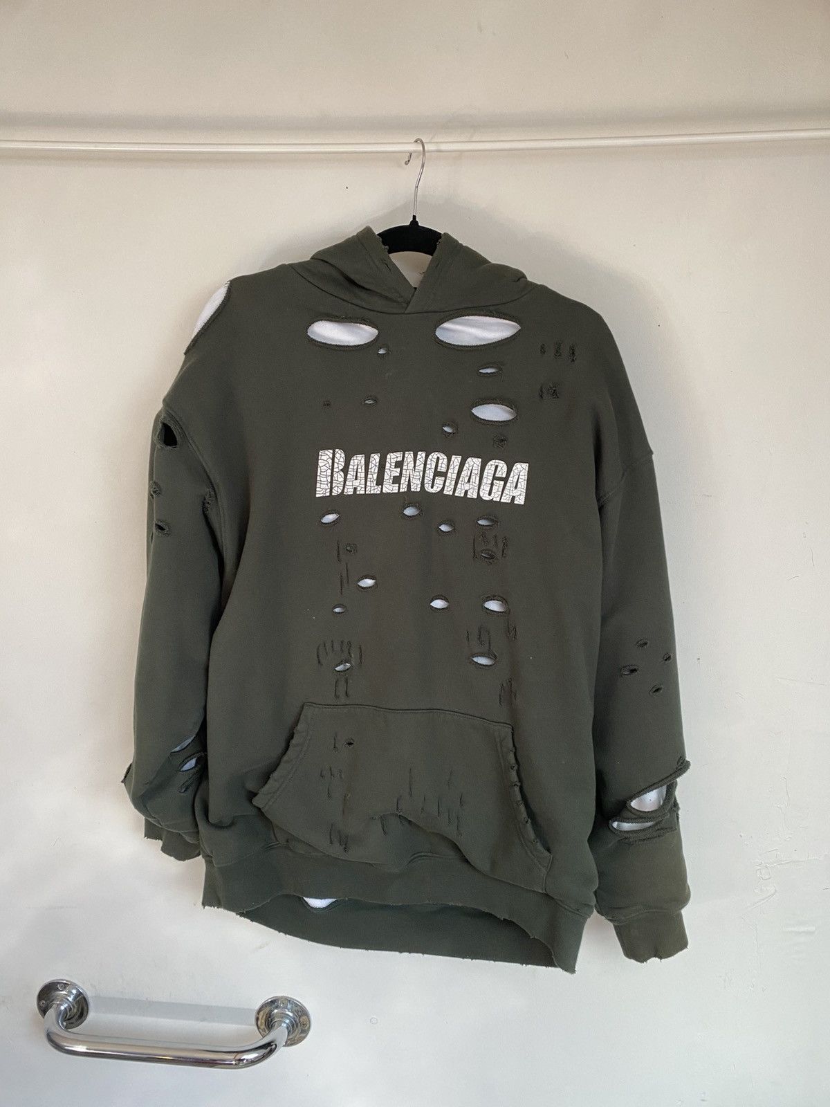Balenciaga Balenciaga Caps Destroyed Oversize Fit Hoodie Size S / US 4 / IT 40 - 1 Thumbnail