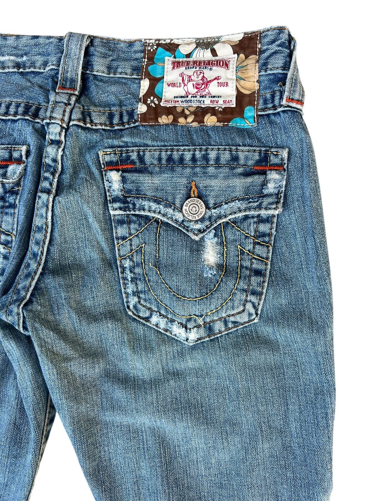 True Religion × Vintage 2000s True Religion Woodstock Patchwork Denim Bootcut Jeans Size 27" / US 4 / IT 40 - 19 Thumbnail
