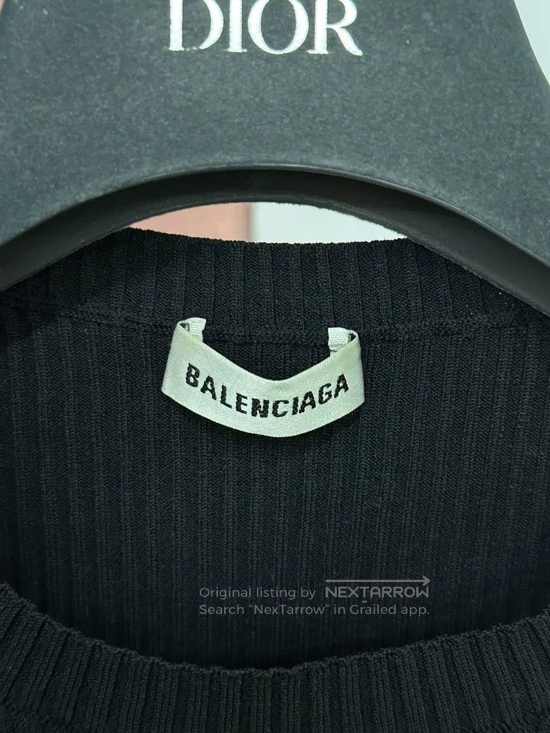 Balenciaga Balenciaga Shoulder logo letter black knitted coat bottomi Size XS / US 0-2 / IT 36-38 - 3 Thumbnail