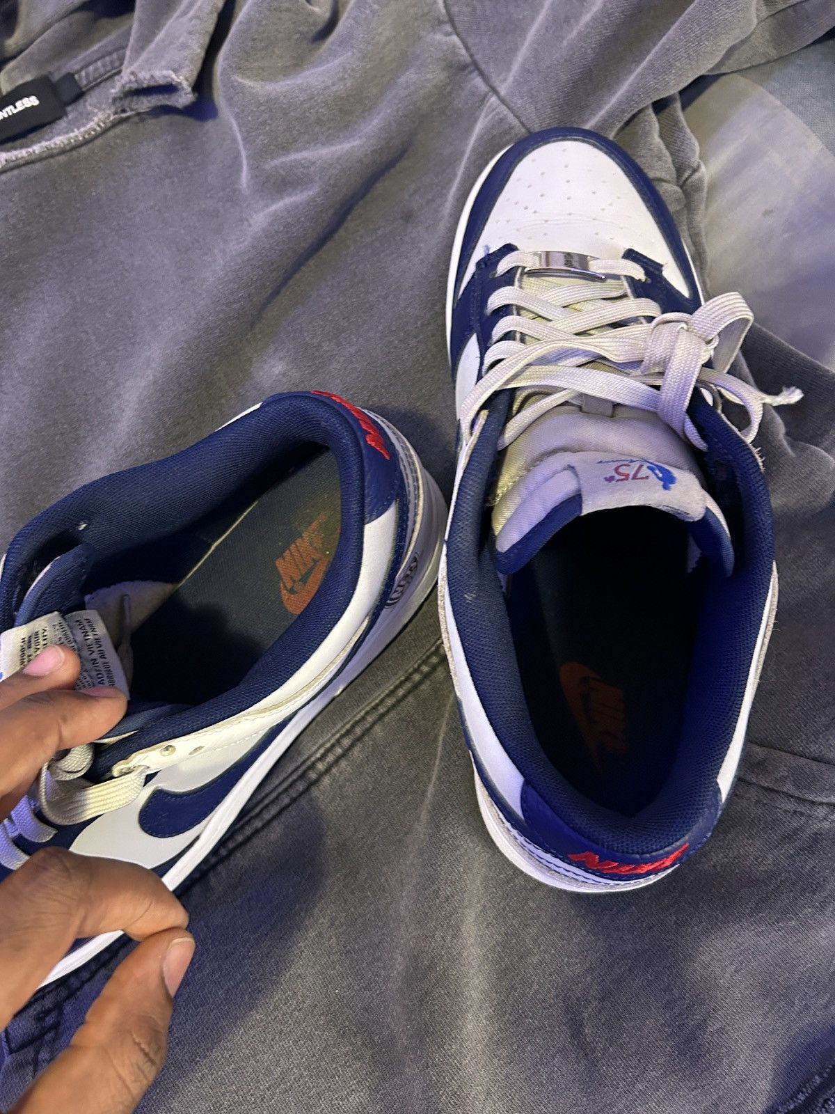 Nike NBA x Nike Dunk Low EMB '75th Anniversary Brooklyn Nets' Size US 11 / EU 44 - 7 Thumbnail