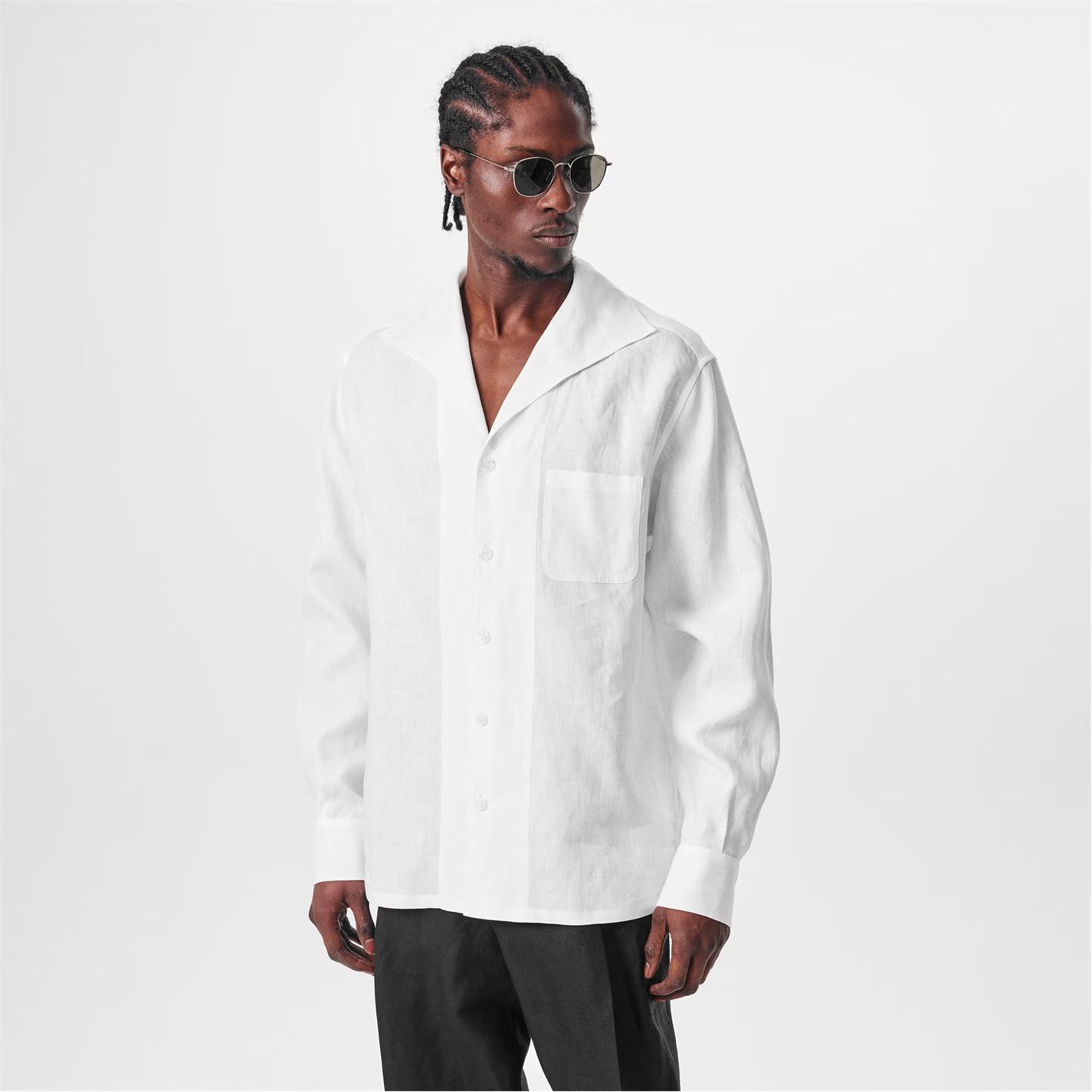 Dolce & Gabbana o1g2r1mq0426 Long Sleeve Linen Shirt in White Size US L / EU 52-54 / 3 - 2 Thumbnail