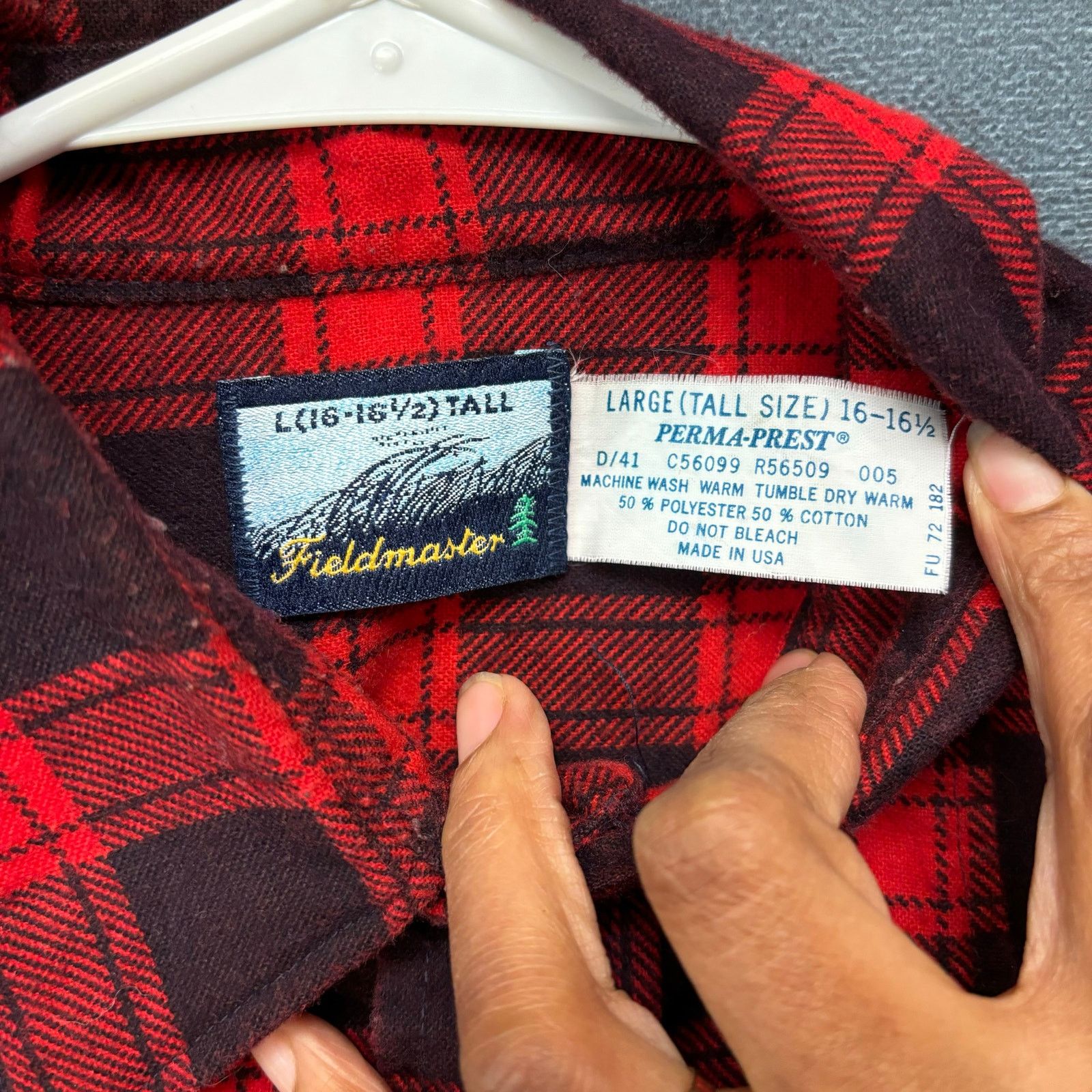 Fieldmaster Fieldmaster Flannel Plaid Shirt Fisherman Hiking USA Made Size US L / EU 52-54 / 3 - 3 Thumbnail