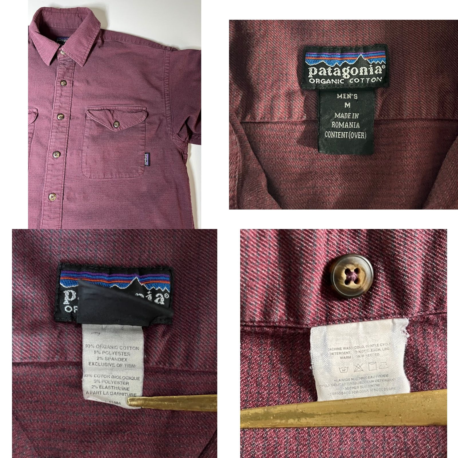 Patagonia VINTAGE Patagonia Men's Button-Up Shirt Burgundy 90s M Cotton Blend Flannel Pocketed Outdoor 90s Mens Size US M / EU 48-50 / 2 - 8 Thumbnail