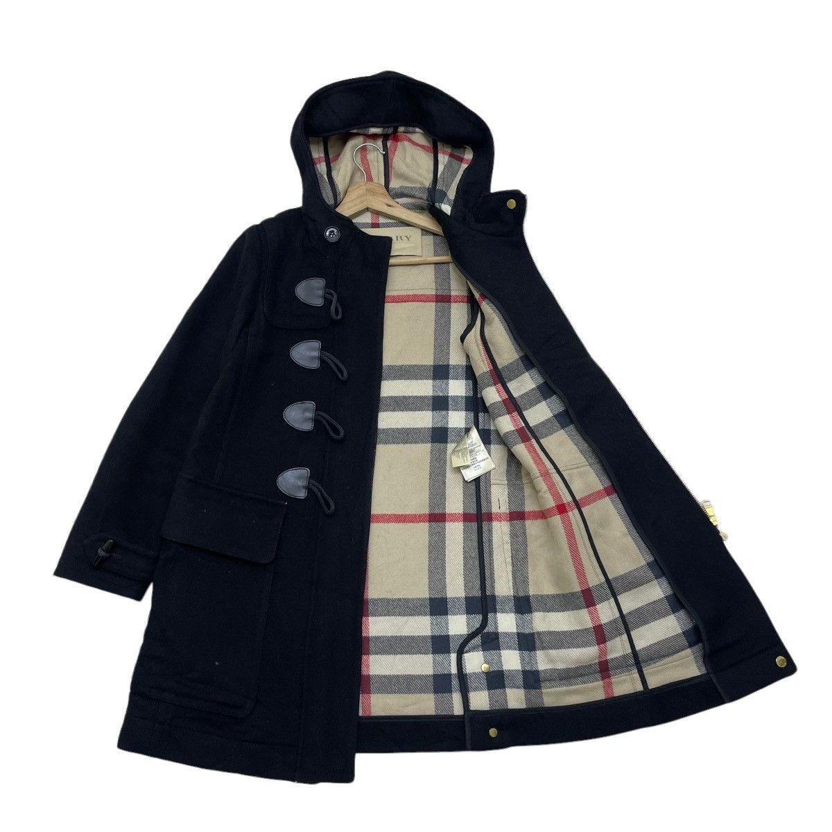 Burberry × Designer Burberry Knit Nova Check Duffle Jacket Size US S / EU 44-46 / 1 - 2 Thumbnail