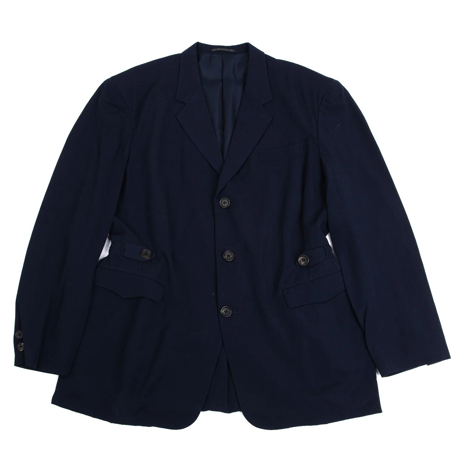 Yohji Yamamoto Yohji Yamamoto Wool Gabardine Jacket Navy M Size US M / EU 48-50 / 2 - 1 Thumbnail