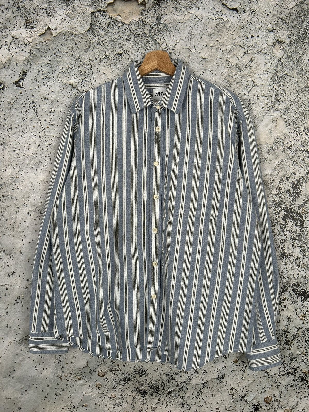 Zara Zara Stripe Shirt Streetwear Basic Classic Premium Size US L / EU 52-54 / 3 - 1 Thumbnail