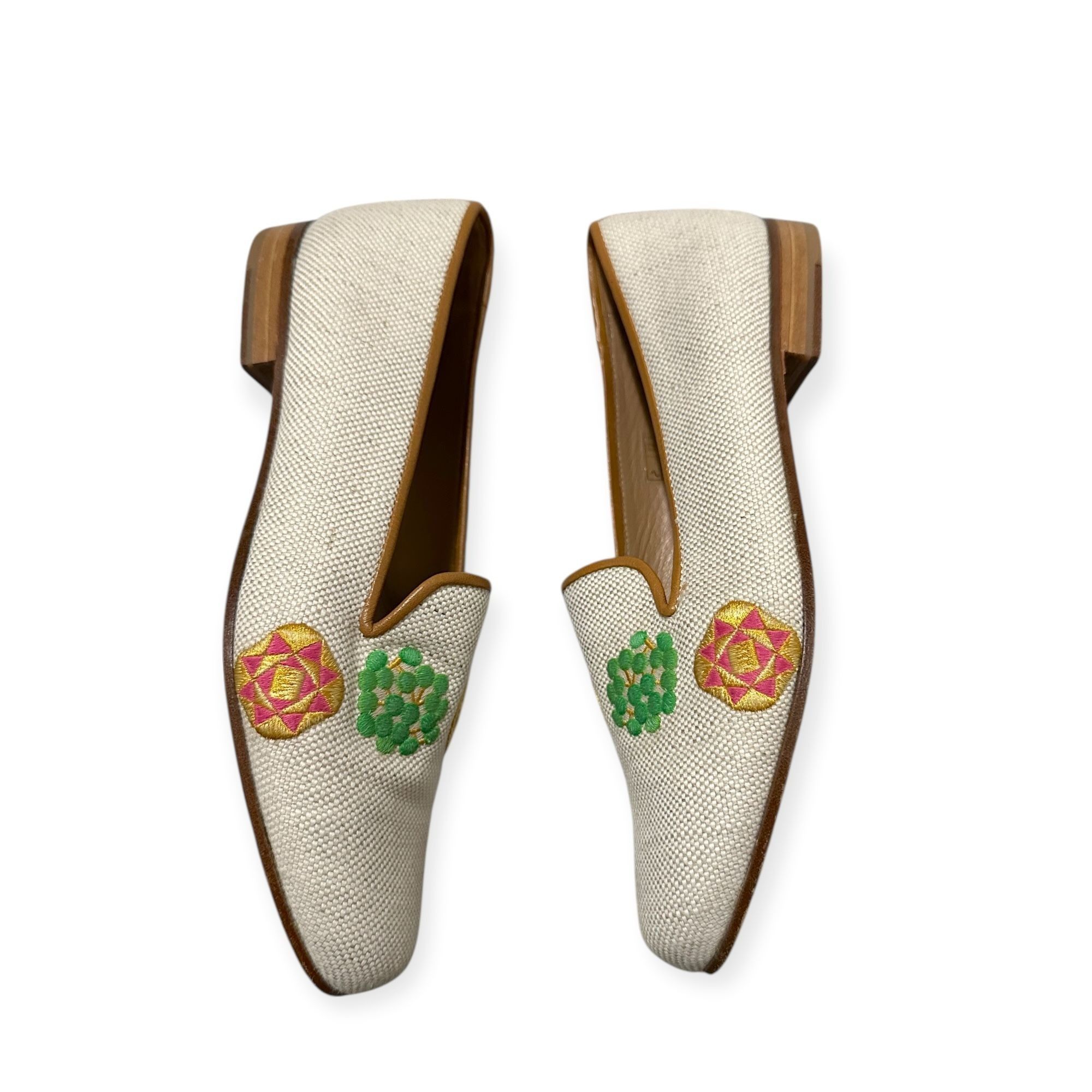 Stubbs & Wootton Stubbs & Wootton Embroidered Flax Straw Loafers Size 7 Size US 7 / IT 37 - 4 Thumbnail