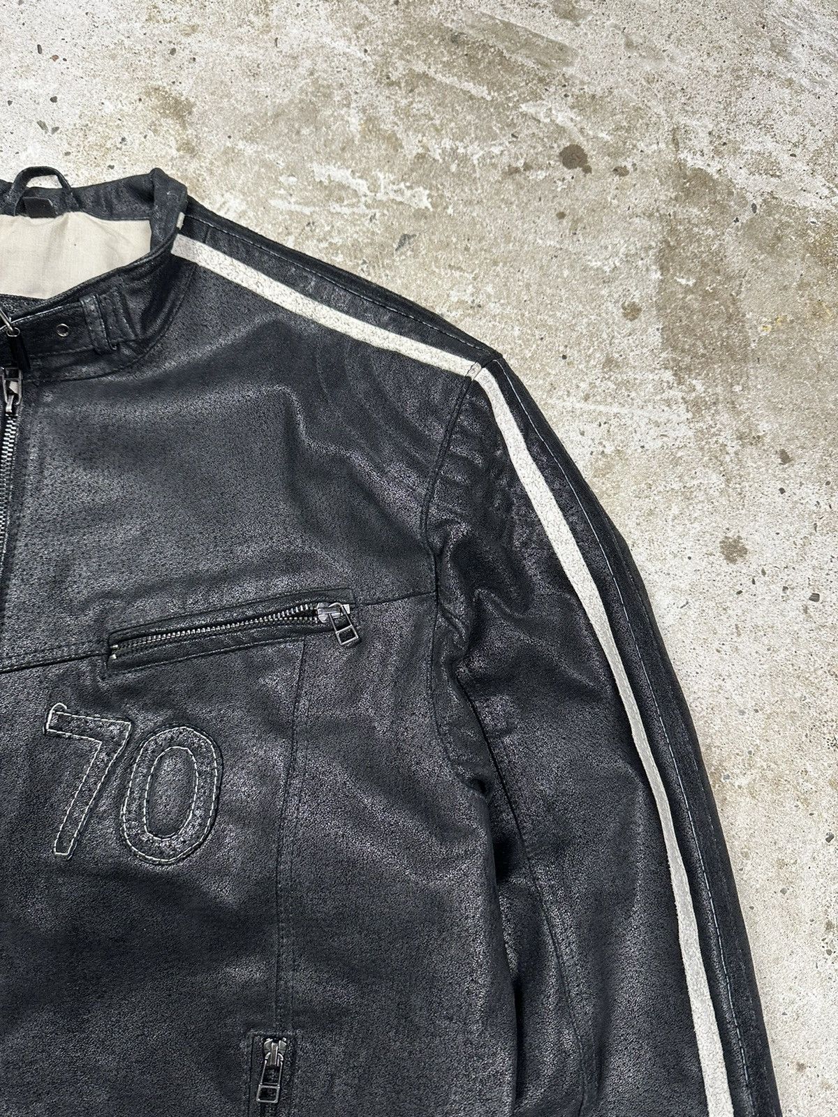 Other ‼️ Vintage y2k Moto Biker Racing Leather Jacket 70 Rare Size US L / EU 52-54 / 3 - 5 Thumbnail