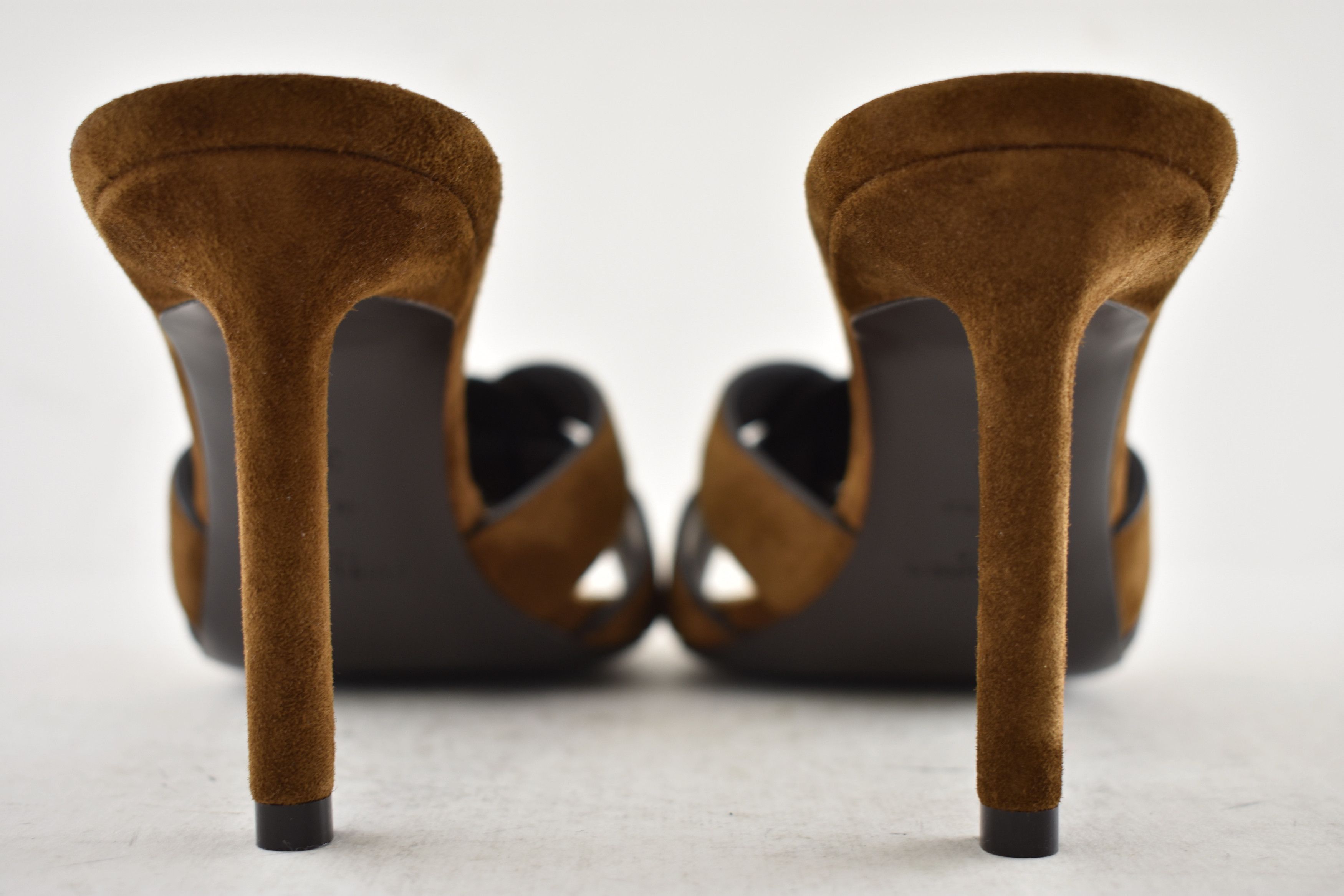 Saint Laurent Paris Tribute 85 Mule Sandal Land Suede Backless Heel Pump 36 Size US 6 / IT 36 - 14 Thumbnail