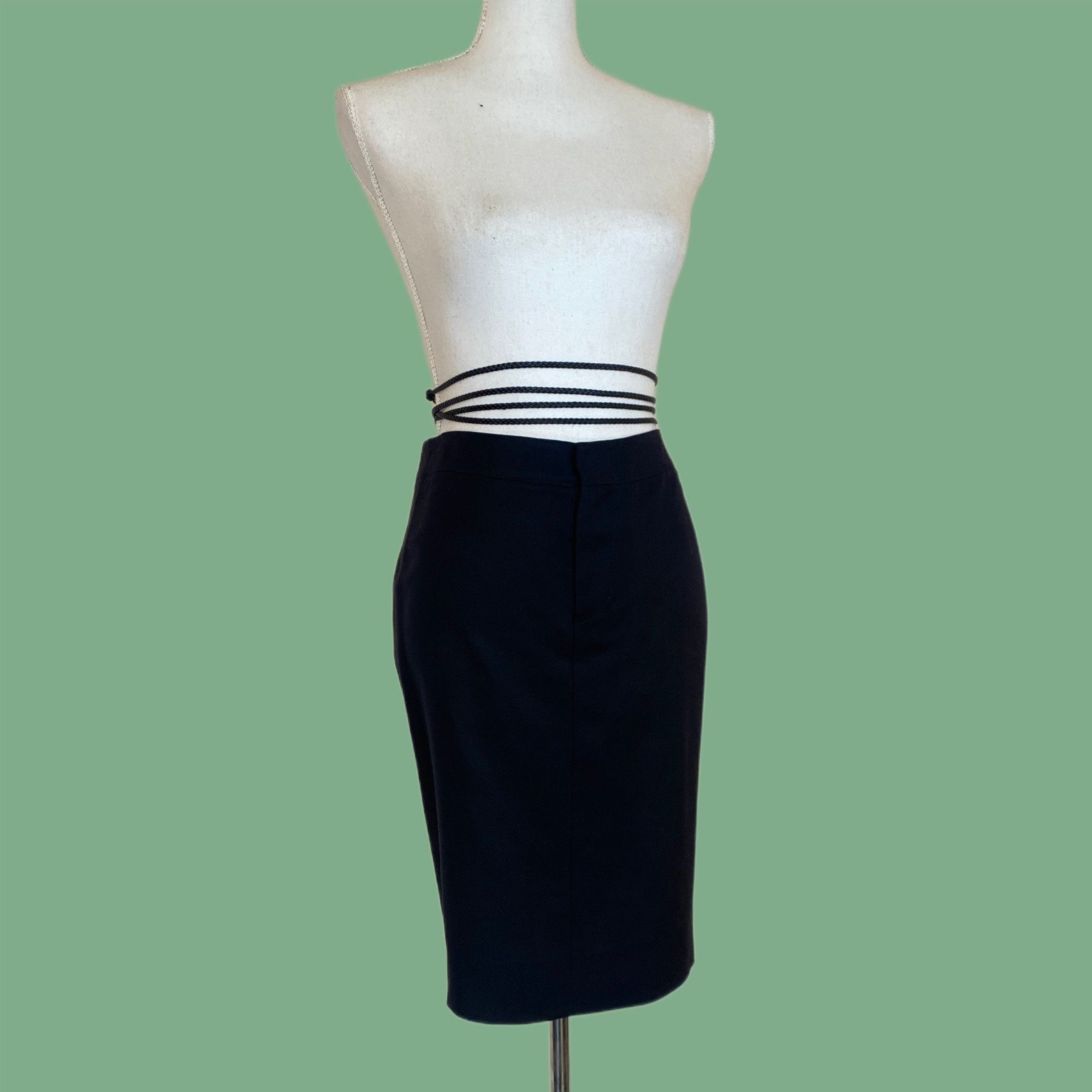 image of Gucci Black Wrap Around Seta Silk Skirt, Women's (Size 24)