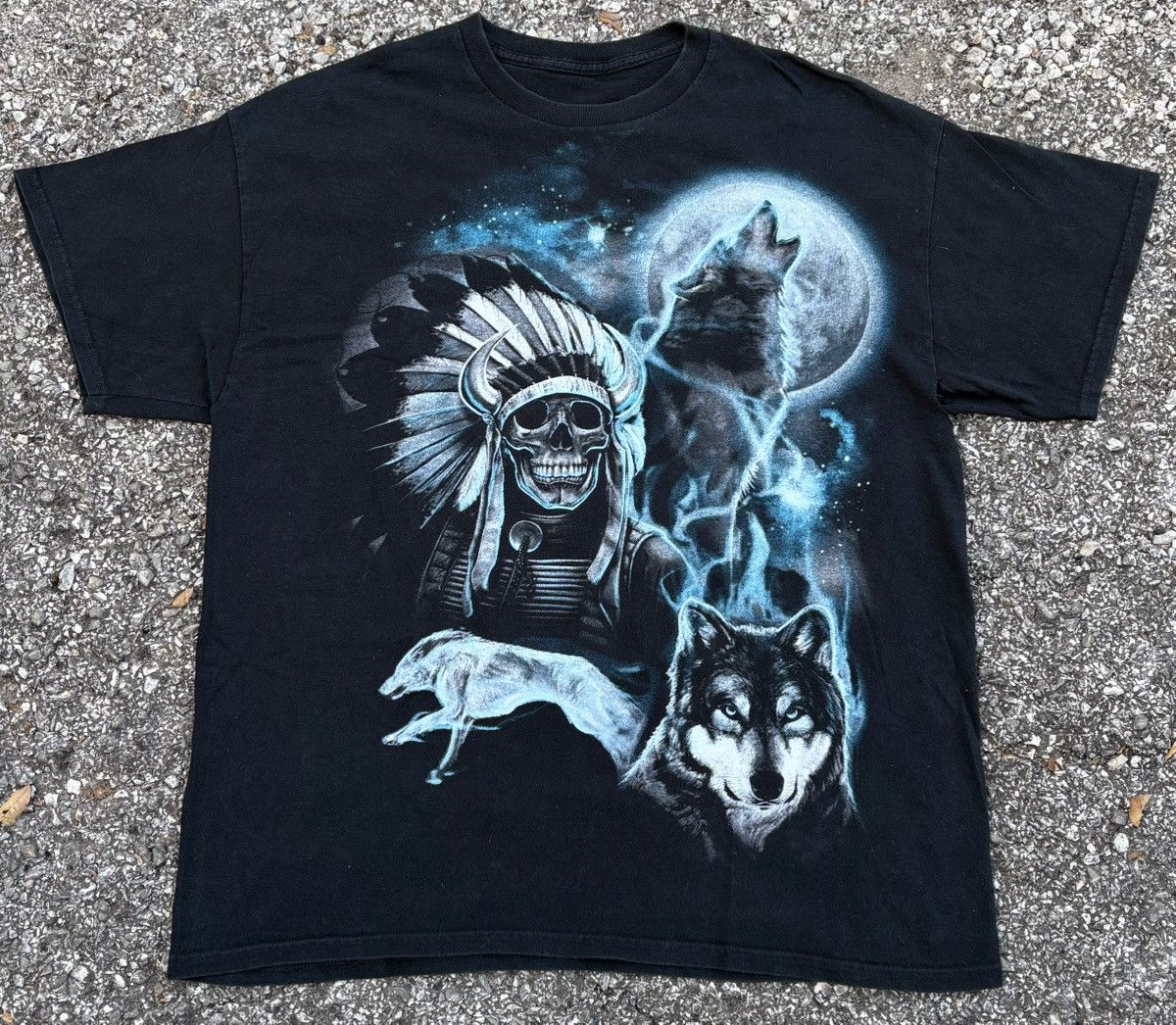 Other Vintage 2000s Native American Skull Wolf Size US XL / EU 56 / 4 - 1 Thumbnail