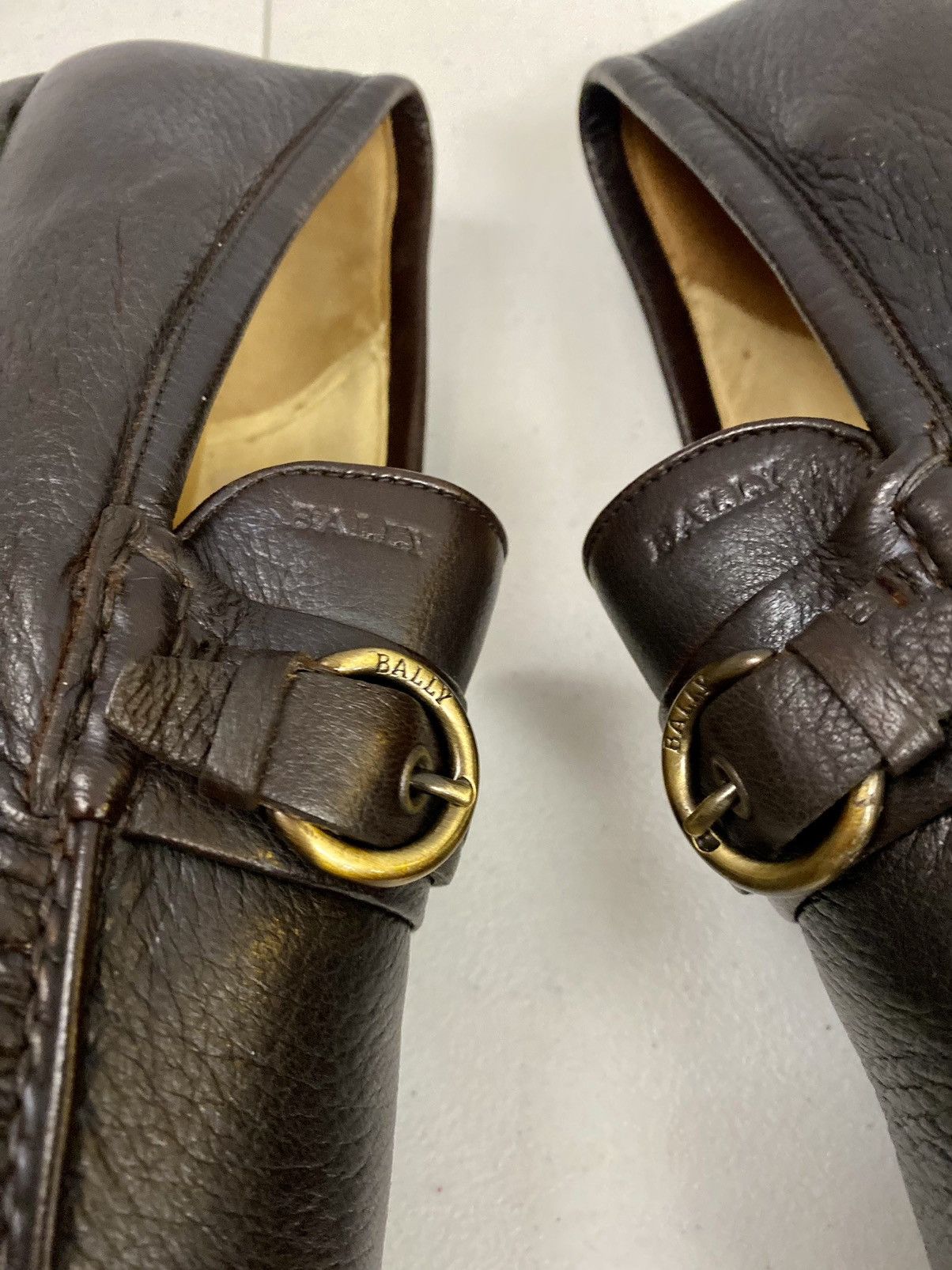Bally Bally Dark Brown Deerskin Logo Buckled Strap Loafer 12 NIB Size US 12 / EU 45 - 4 Thumbnail