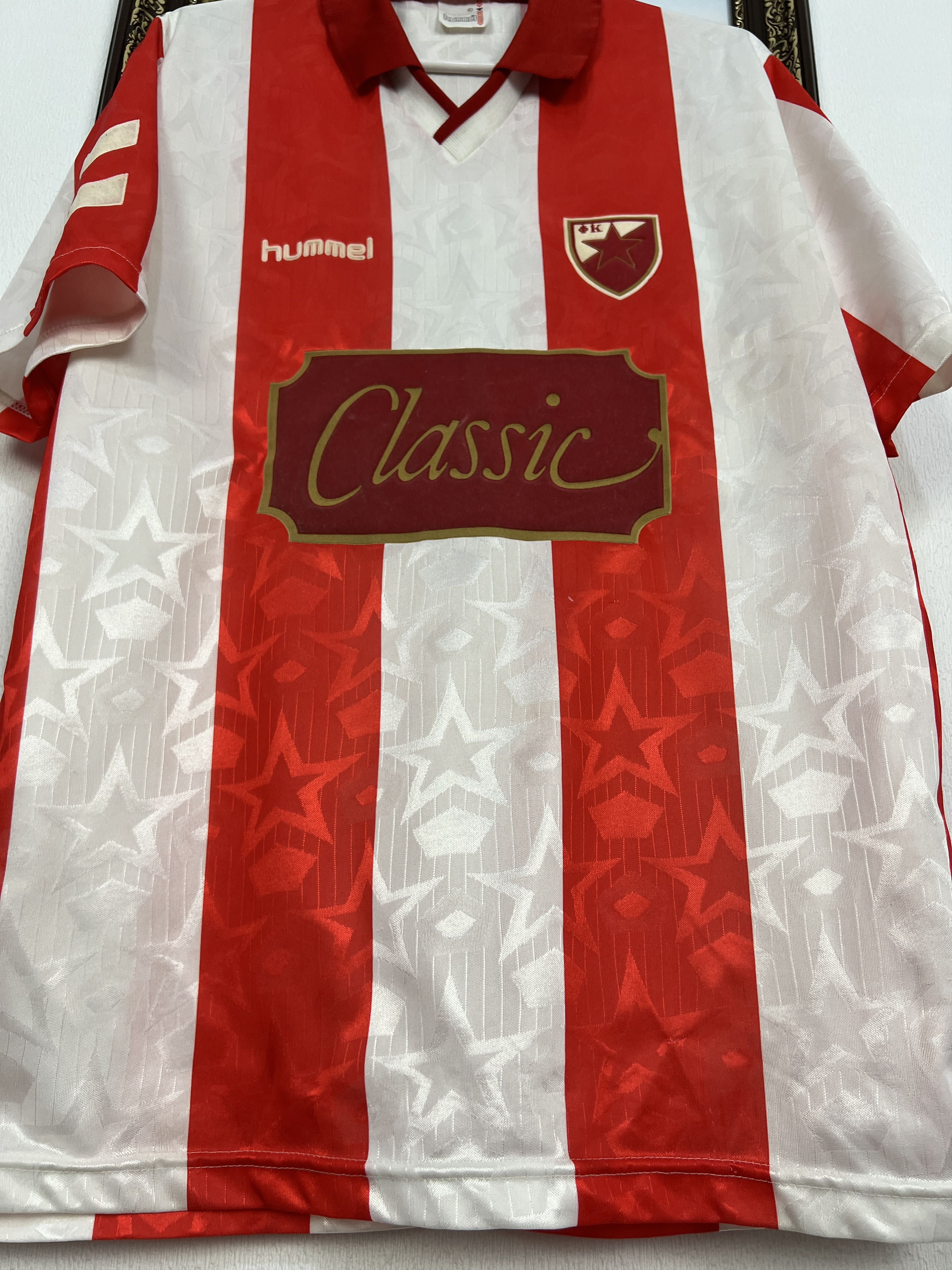 Hummel Red Star Belgrade 1992 Home Football Shirt Crvena Zvezda Size US L / EU 52-54 / 3 - 8 Thumbnail