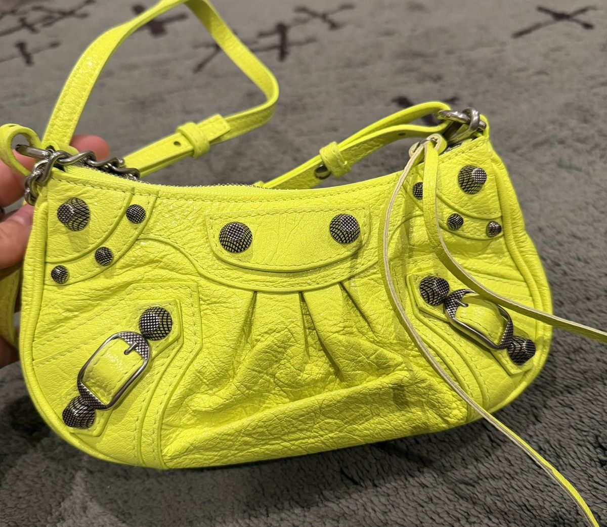 Balenciaga WOMEN'S LE CAGOLE MINI BAG WITH CHAIN IN FLUO YELLOW Size ONE SIZE - 2 Thumbnail