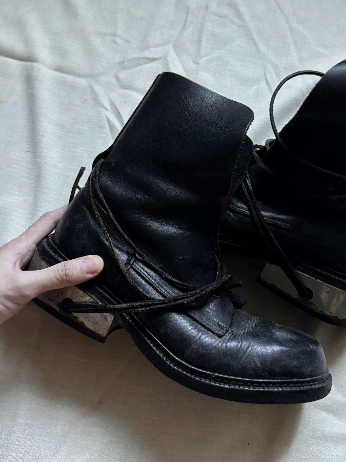 Dirk Bikkembergs Metal Lace-Through Heels Size US 8.5 / EU 41-42 - 2 Thumbnail