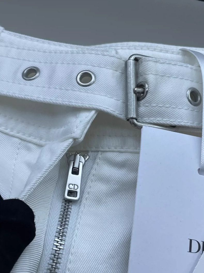 Dior Dior White denim belt wide-leg trousers 2504-Nextarrow Size 25" / US 0 / IT 36 - 3 Thumbnail