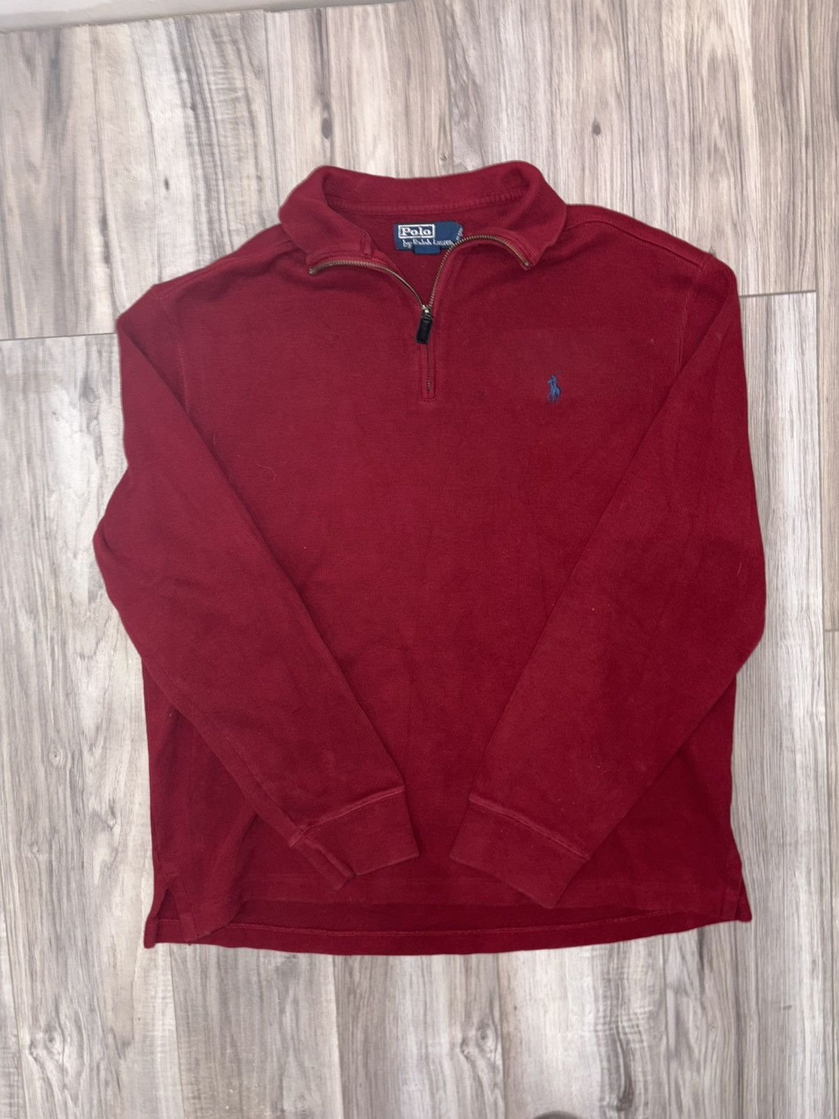 Polo Ralph Lauren × Vintage RED POLO 1/4 ZIP UP Size US L / EU 52-54 / 3 - 1 Thumbnail