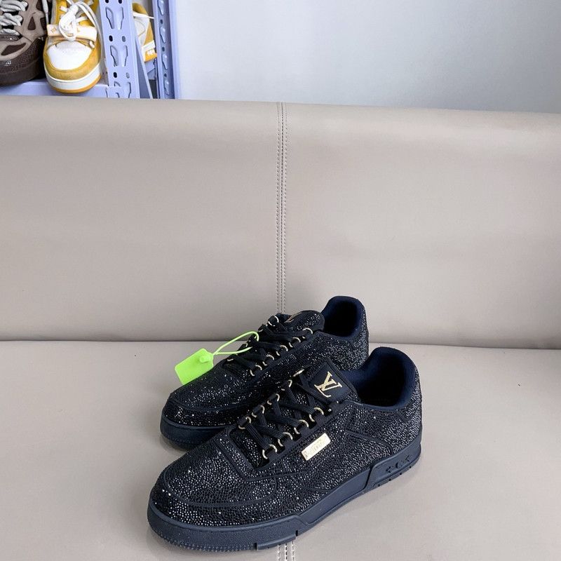 Louis Vuitton Louis Vuitton Sparkling Black Trainer Sneakers 0079 Size US 10.5 / EU 43-44 - 1 Thumbnail