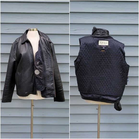 Wilsons Leather Vintage 90s y2k Wilsons M. Julian Black Leather Moto Motorcy Size US L / EU 52-54 / 3 - 3 Thumbnail