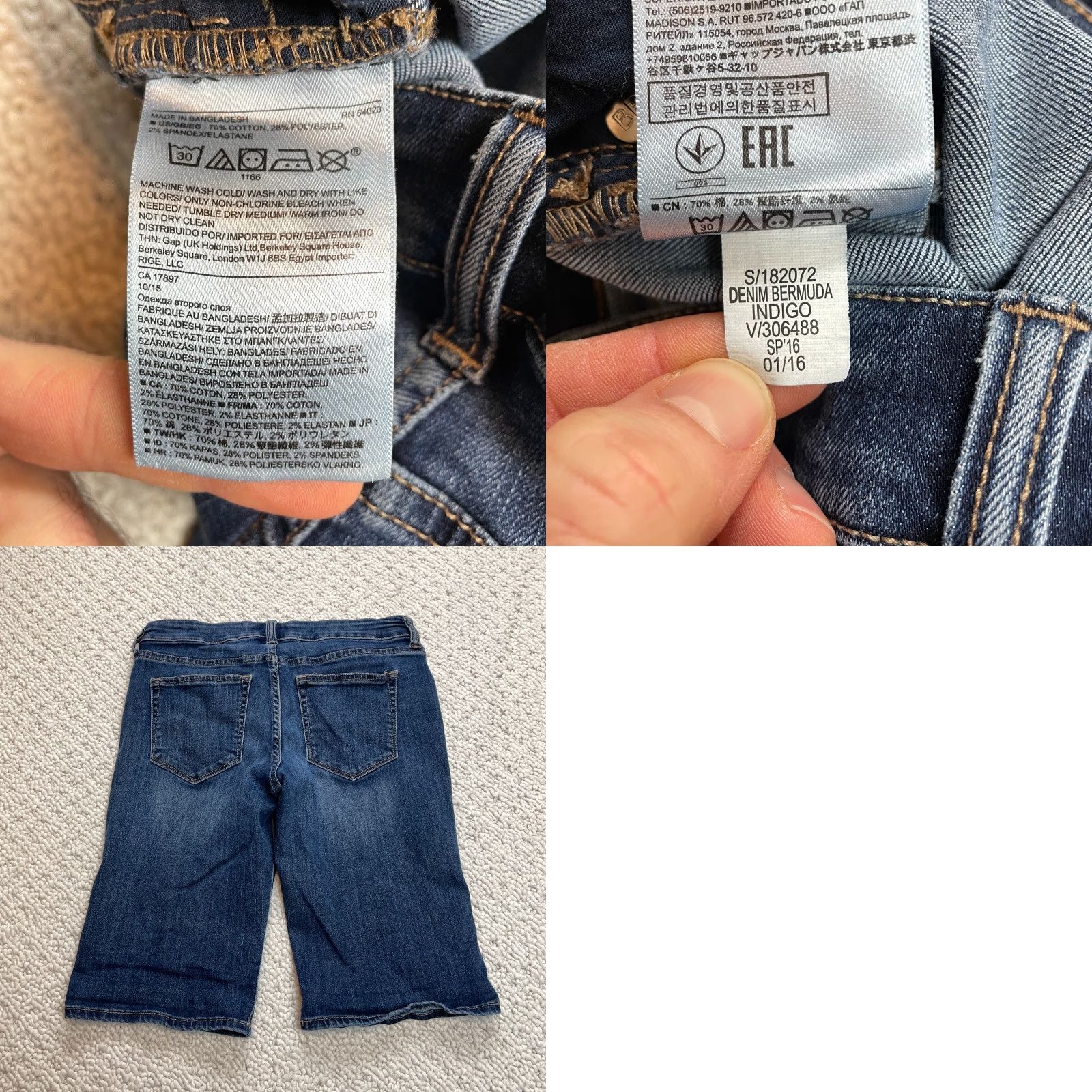 Banana Republic Banana Republic Bermuda Jean Shorts Womens 26/2 Blue Denim Dark Wash 11" Inseam 5-Pocket Design Size 26" / US 2 / IT 38 - 8 Thumbnail