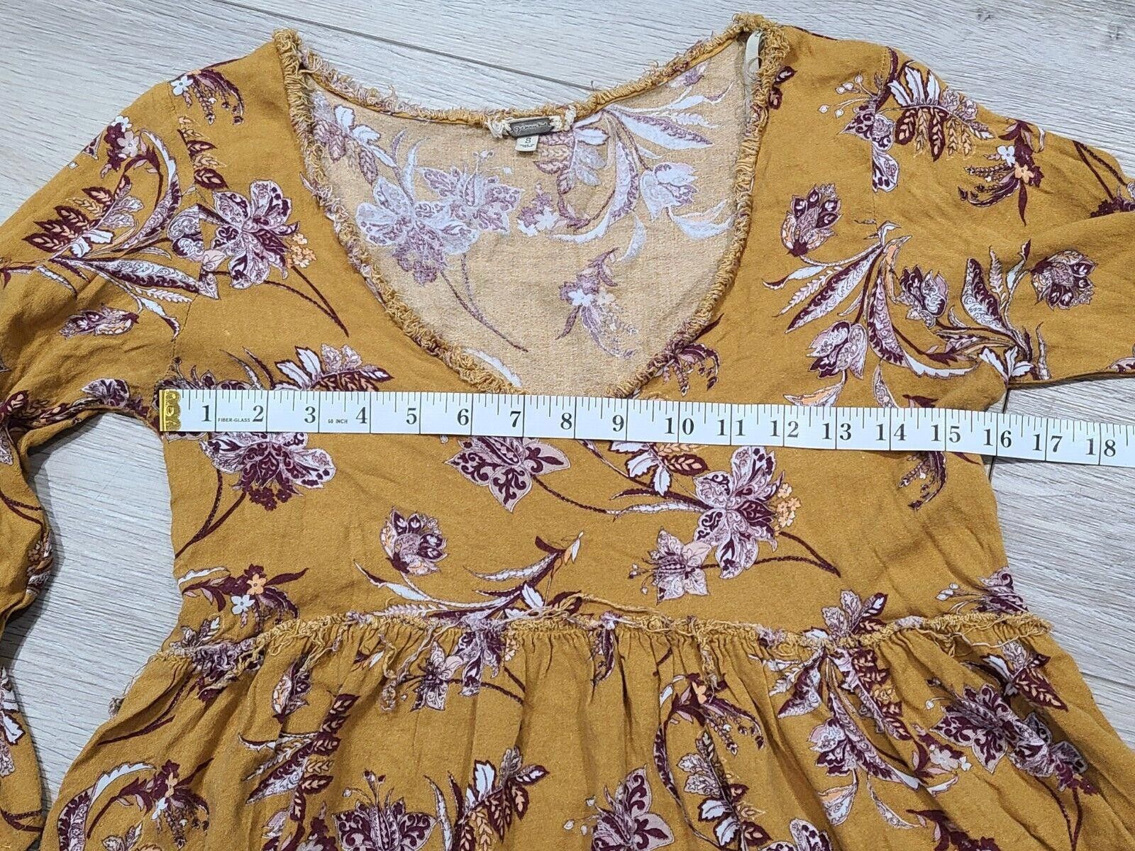 Designer BKE Gimmicks Top Small Floral High Low V Neck Tunic Boho Size S / US 4 / IT 40 - 5 Thumbnail