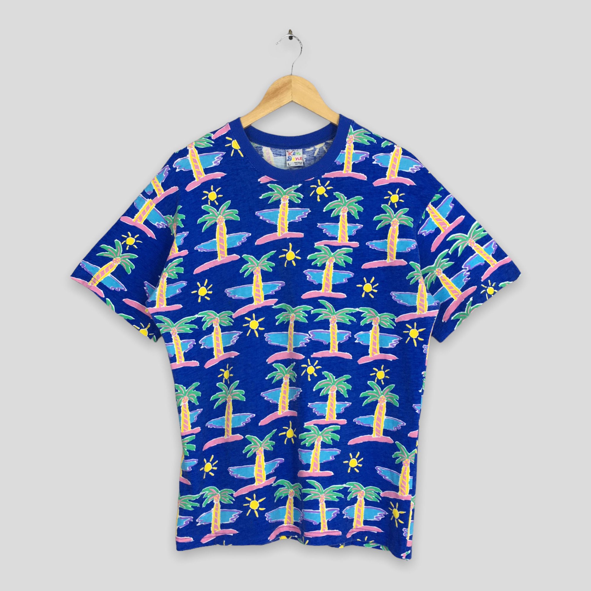 Art Comes First × Vintage Ken Done Australia Coconut Tree All Over Prints Blue Size US L / EU 52-54 / 3 - 1 Thumbnail