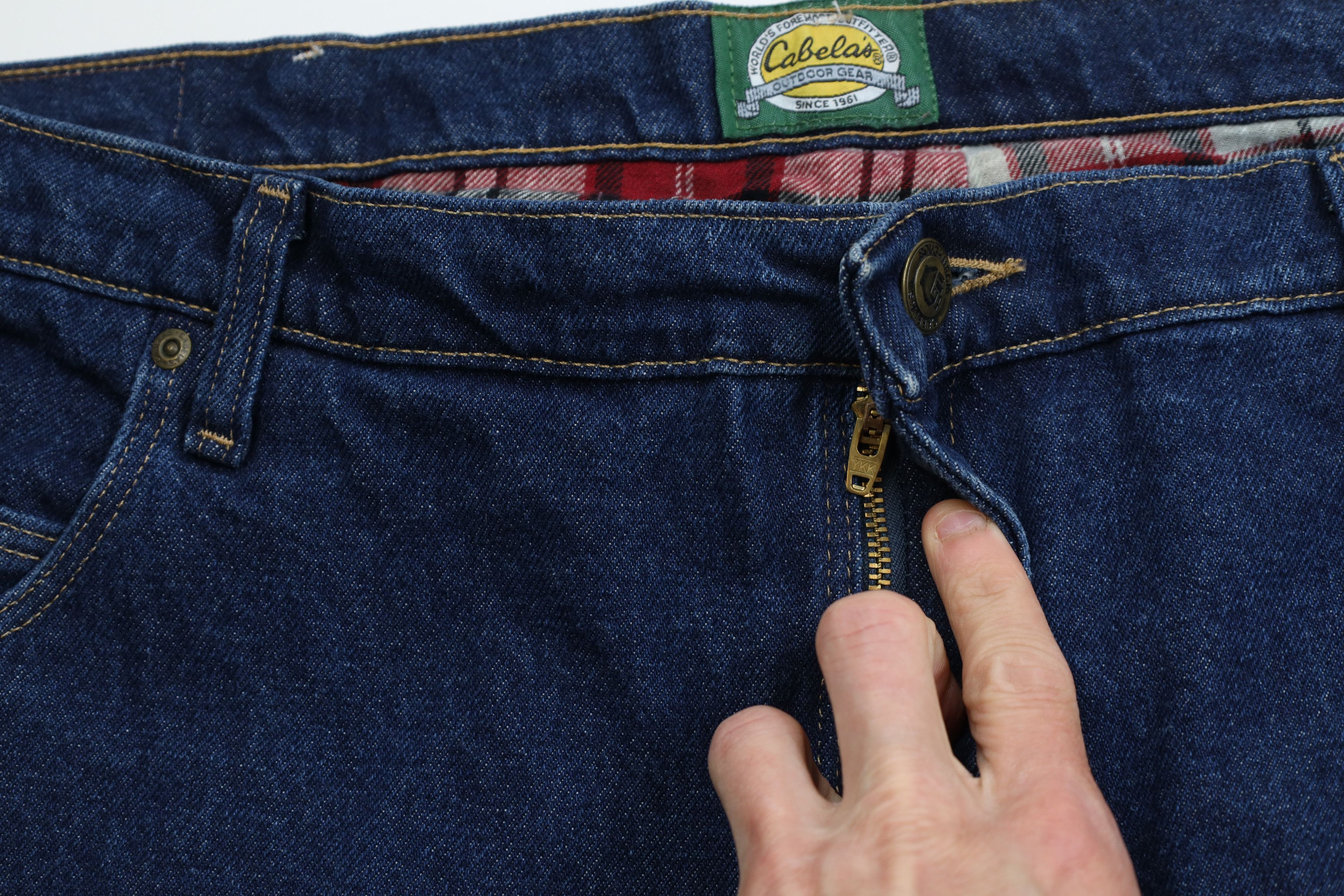 Cabelas Vintage Cabelas Flannel Lined Wide Leg Denim Jeans Blue Size US 42 / EU 58 - 9 Thumbnail
