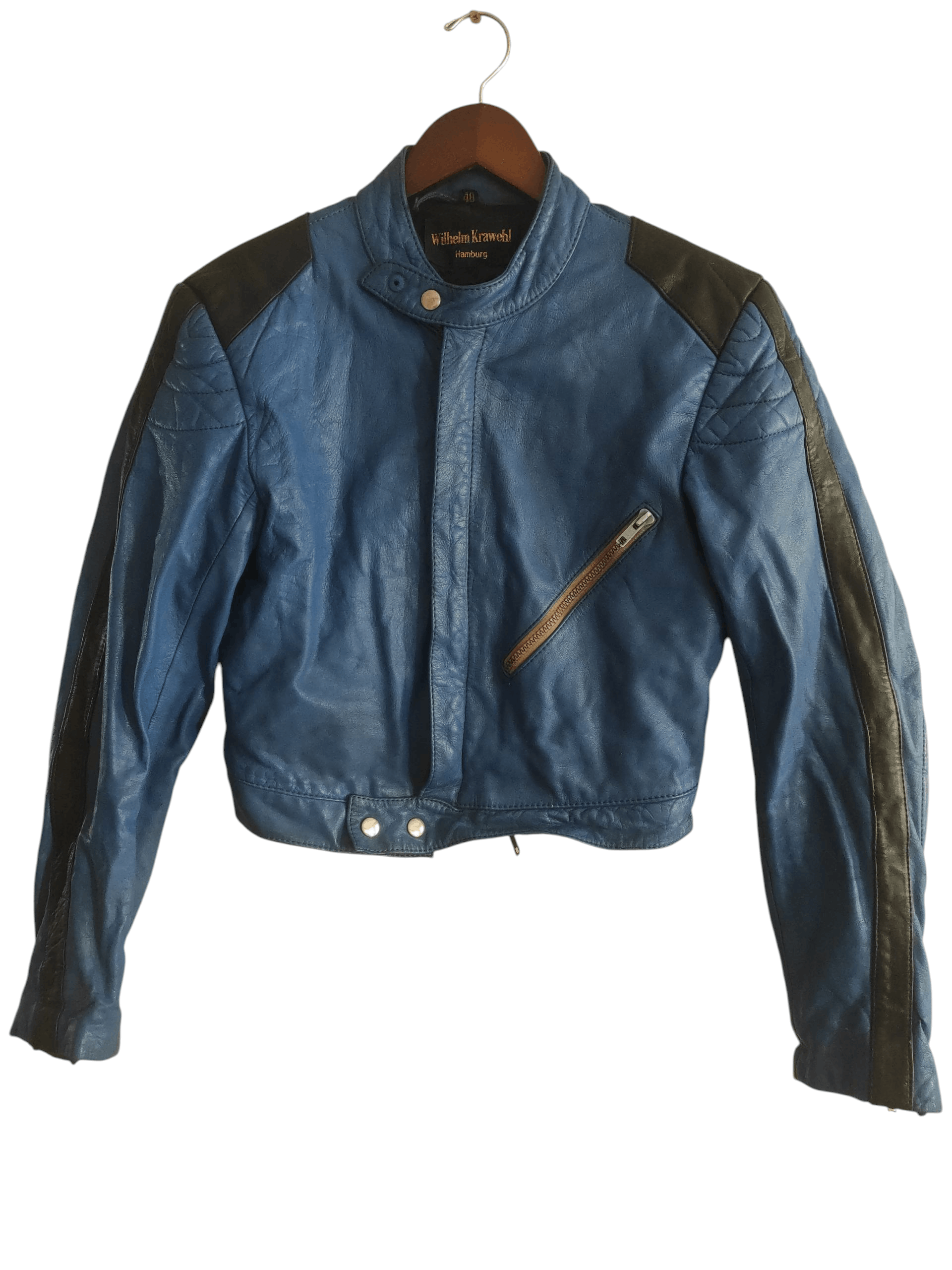 Genuine Leather Wilhelm Krawehl Hamburg Motorcycle Racing Leather Jacket Size US S / EU 44-46 / 1 - 1 Thumbnail