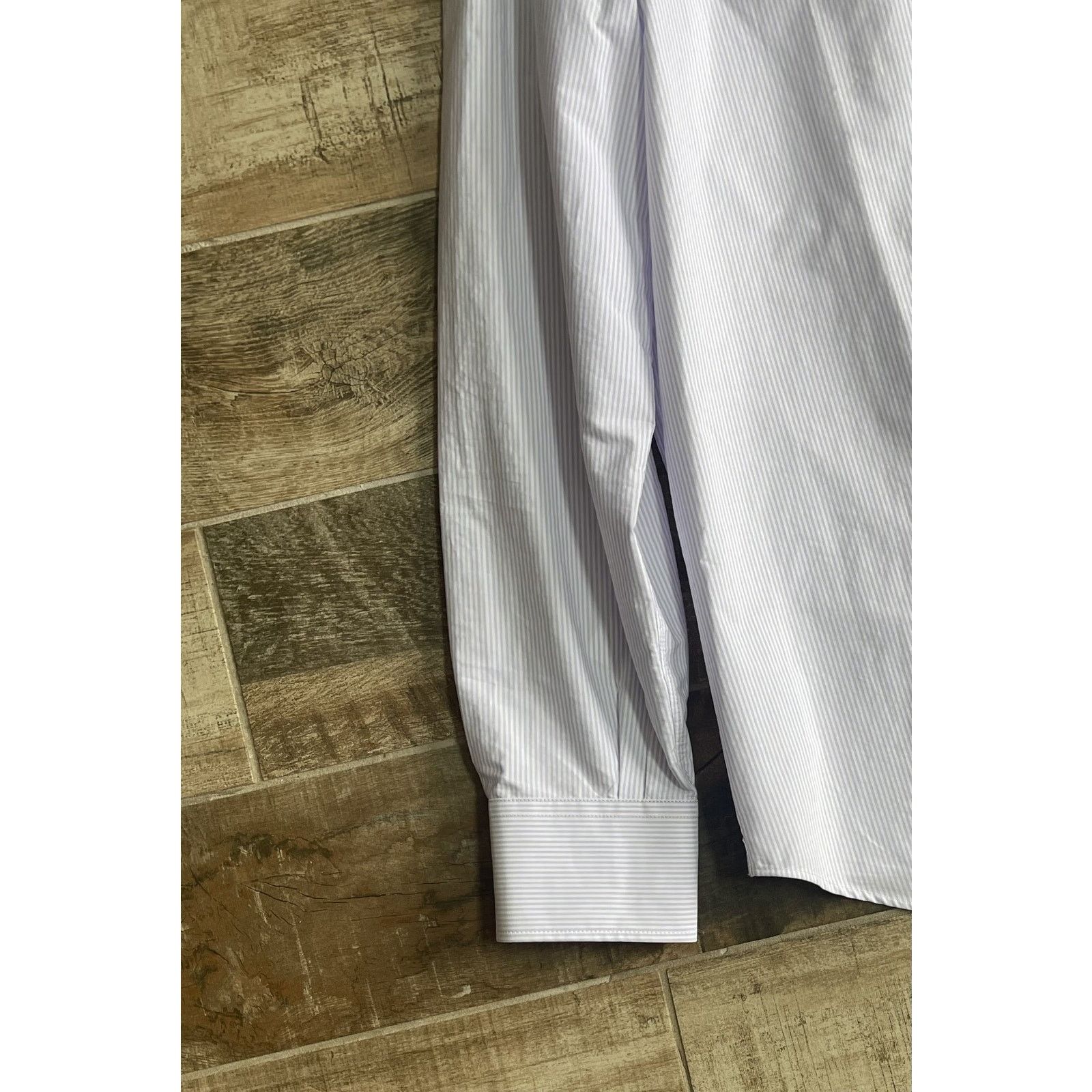 Brunello Cucinelli $950 NWT Brunello Cucinelli Blue Stripe Dress Shirt XXXL Size US XXL / EU 58 / 5 - 2 Thumbnail
