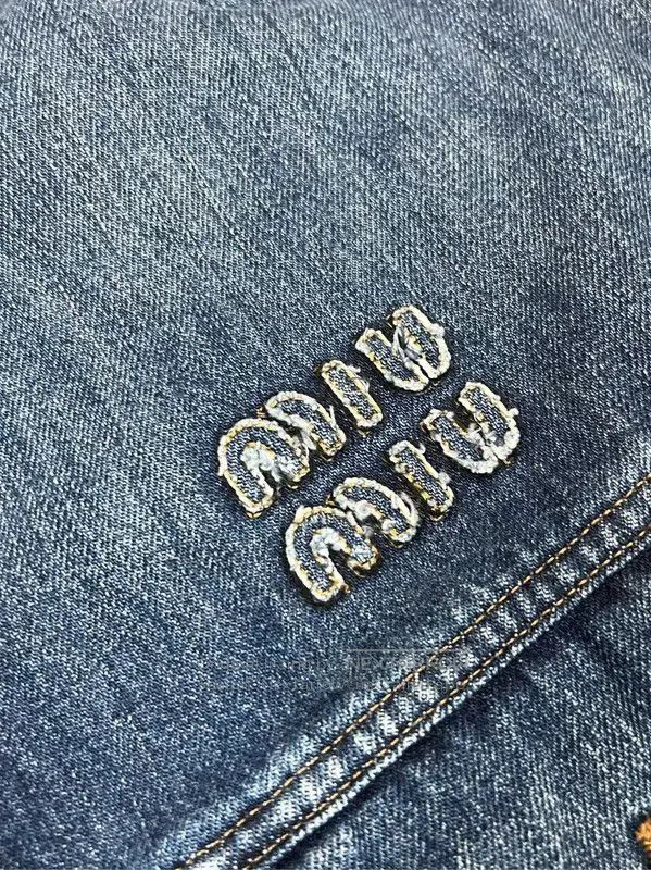 Miu Miu Miu Miu Blue Denim Cropped Jacket . Size S / US 4 / IT 40 - 3 Thumbnail
