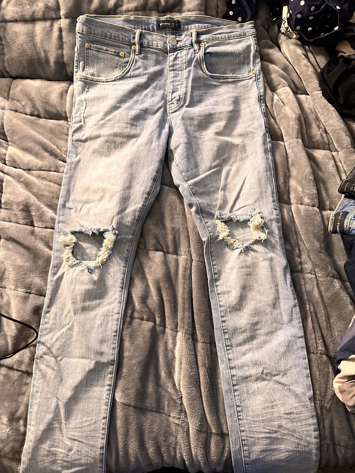 Purple Brand Purple Brand distressed finish slim fit jeans Size US 36 / EU 52 - 1 Thumbnail