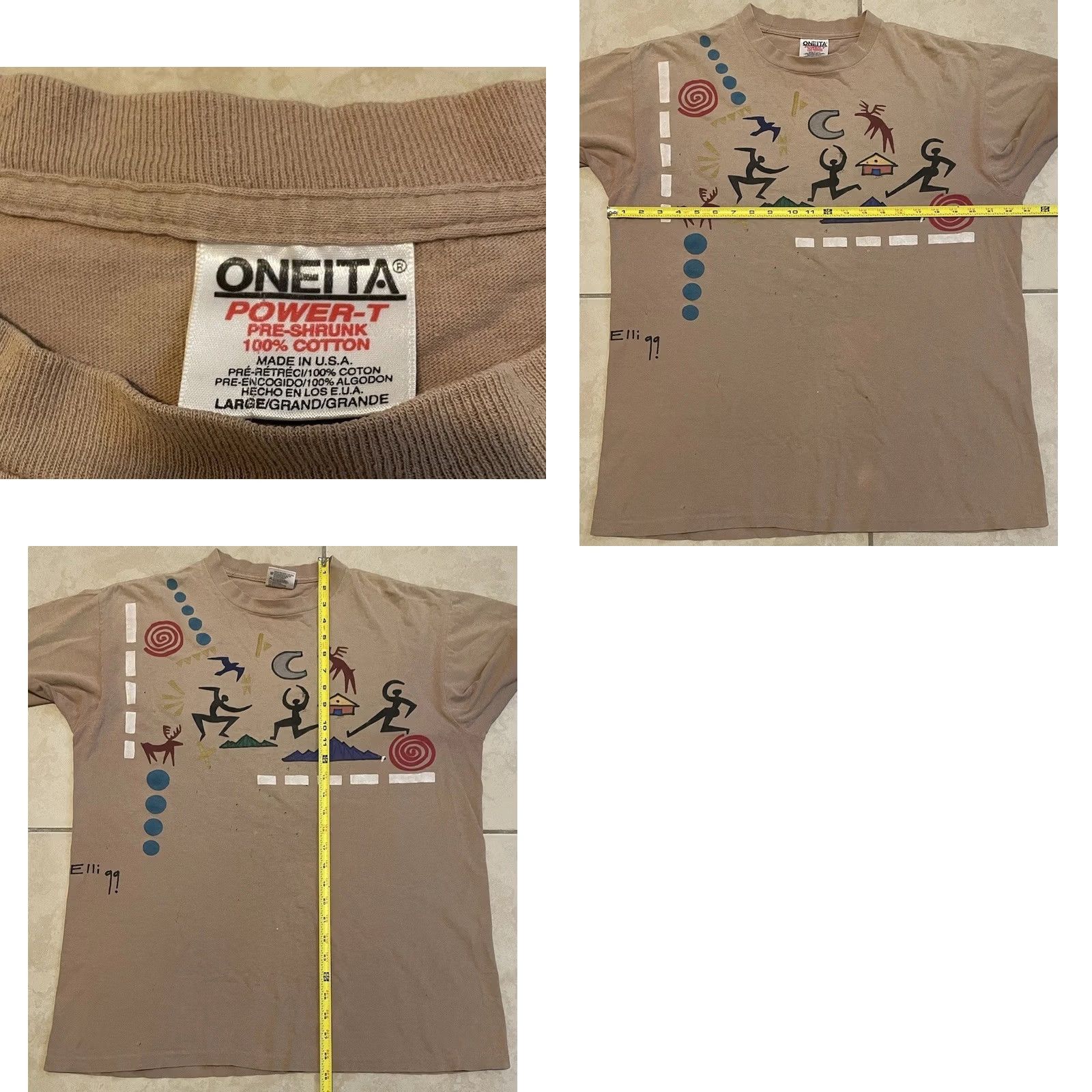 Native VINTAGE 90s Abstract Art Faded Distressed AOP Shirt L Brown Men Short Sleeve T-Shirt Grunge Beach Sun Palm Trees USA USA Sun Beach 80s 90s Size US L / EU 52-54 / 3 - 10 Thumbnail