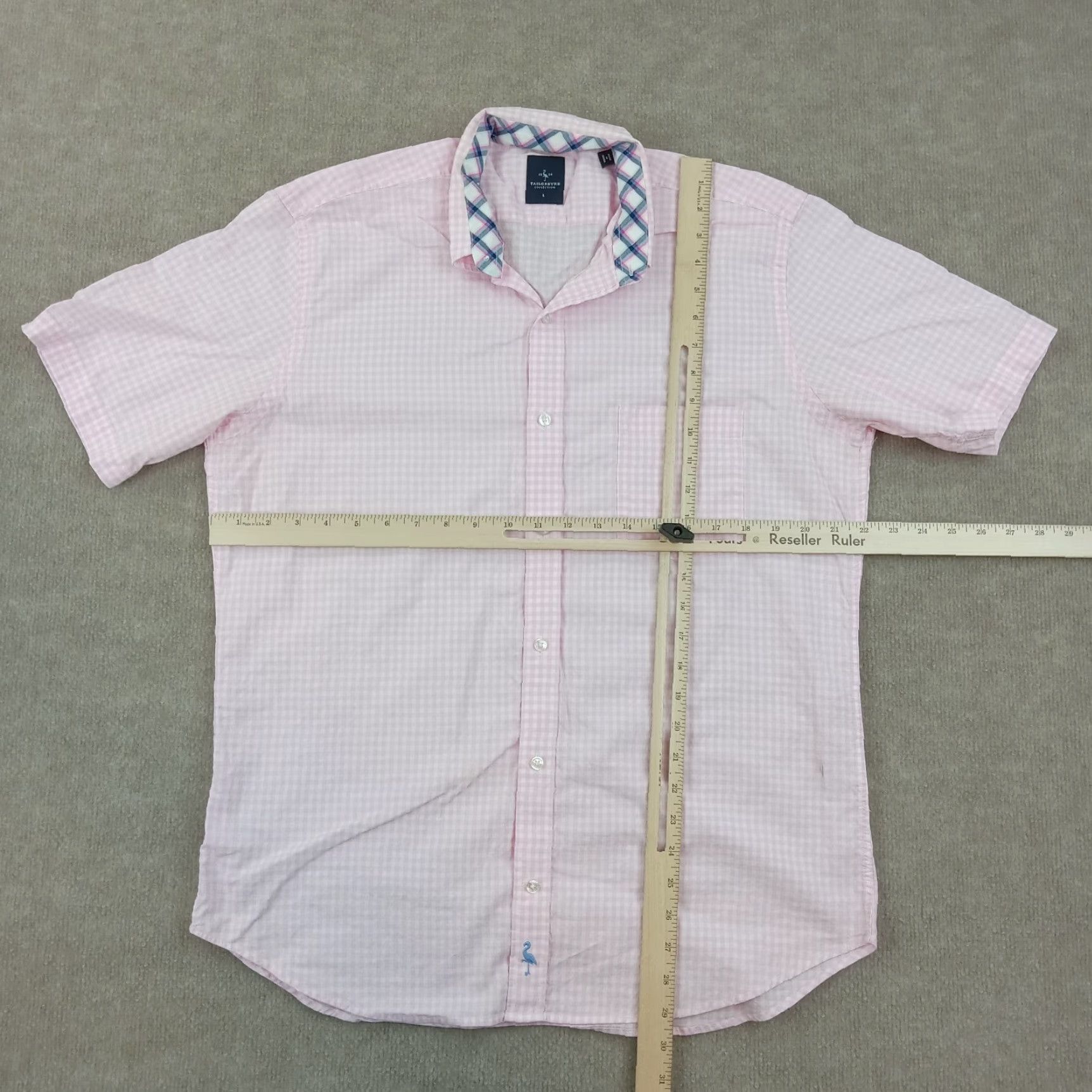 Tailorbyrd Mens Tailorbyrd Shirt Large Extra Large Pink White Gingham Plaid Size US L / EU 52-54 / 3 - 2 Thumbnail