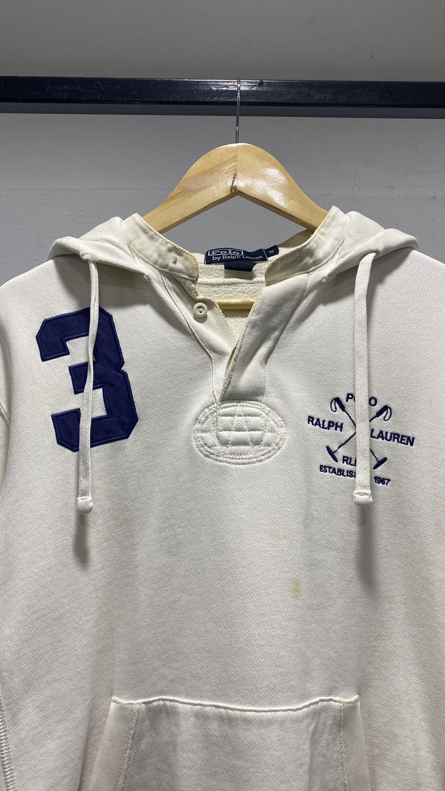 Designer × Polo Ralph Lauren × Vintage Polo Ralph Lauren Henley Hoodie Size US M / EU 48-50 / 2 - 3 Thumbnail