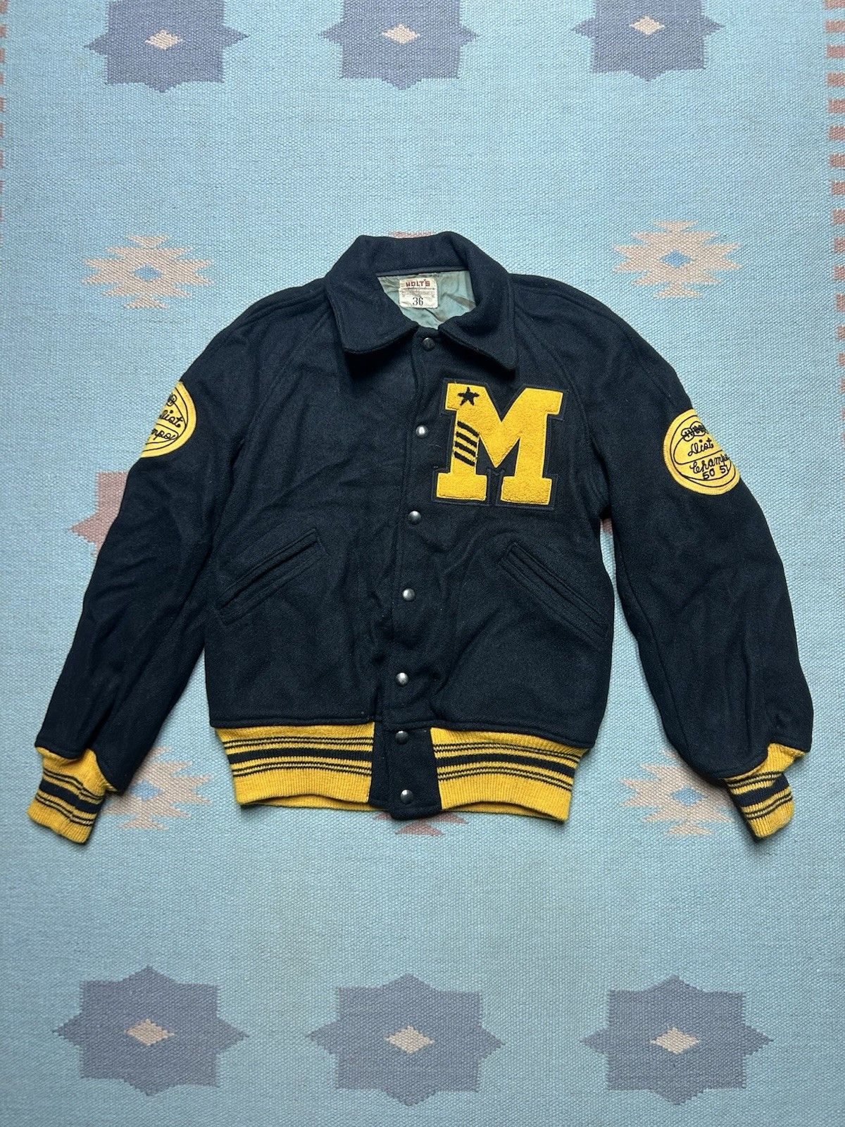 Vintage 1950s wool varsity jacket snap letterman Missouri 36 small Size US S / EU 44-46 / 1 - 1 Thumbnail