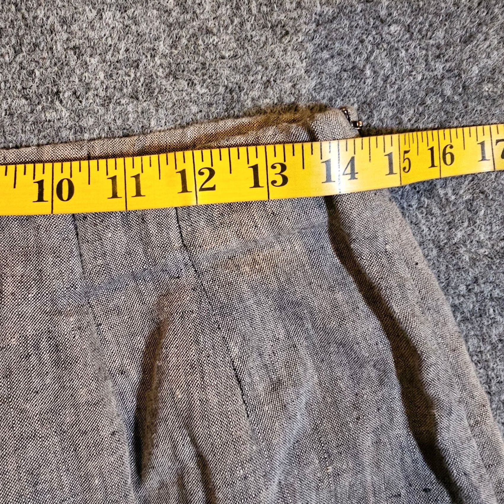 Vintage Chico's Pants 1 Womens Medium Gray Linen Straight Ankle Boho Lagenlook Career Pants Size 28" / US 6 / IT 42 - 5 Thumbnail