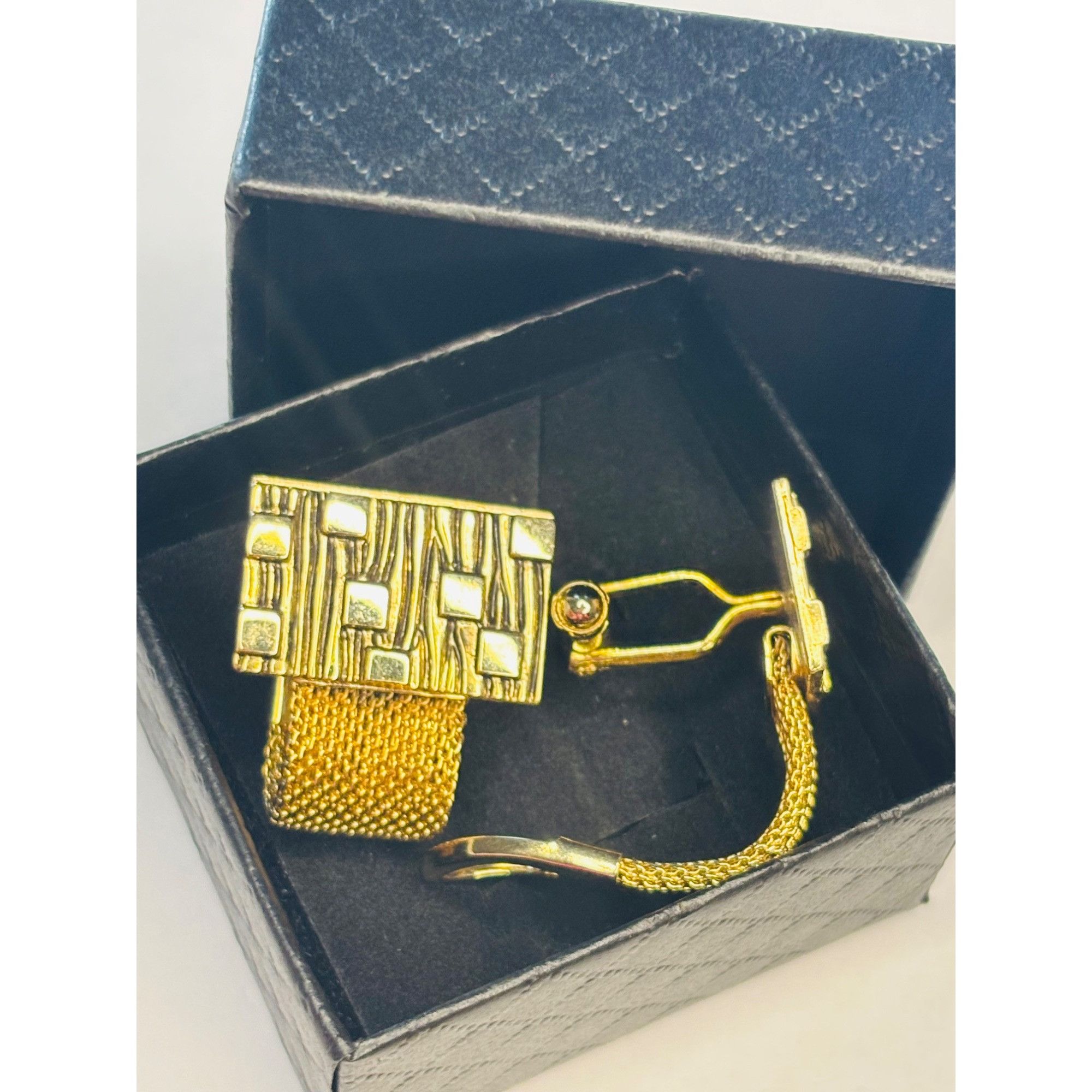 Other Vintage Anson Rectangular Bark Square Texture Gold Plated Wr Size ONE SIZE - 2 Thumbnail