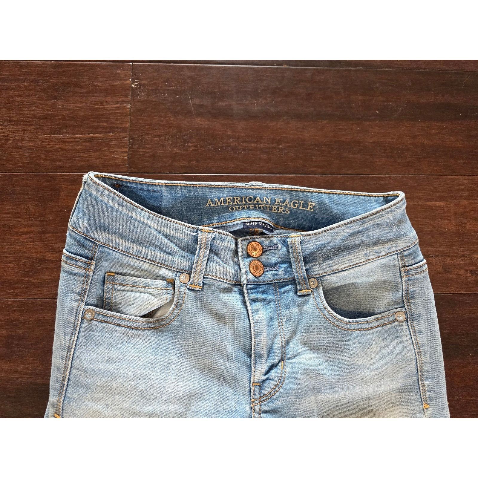 American Eagle Outfitters American Eagle Super Stretch Artist Crop Blue Jeans Women's Size 26" / US 2 / IT 38 - 3 Thumbnail