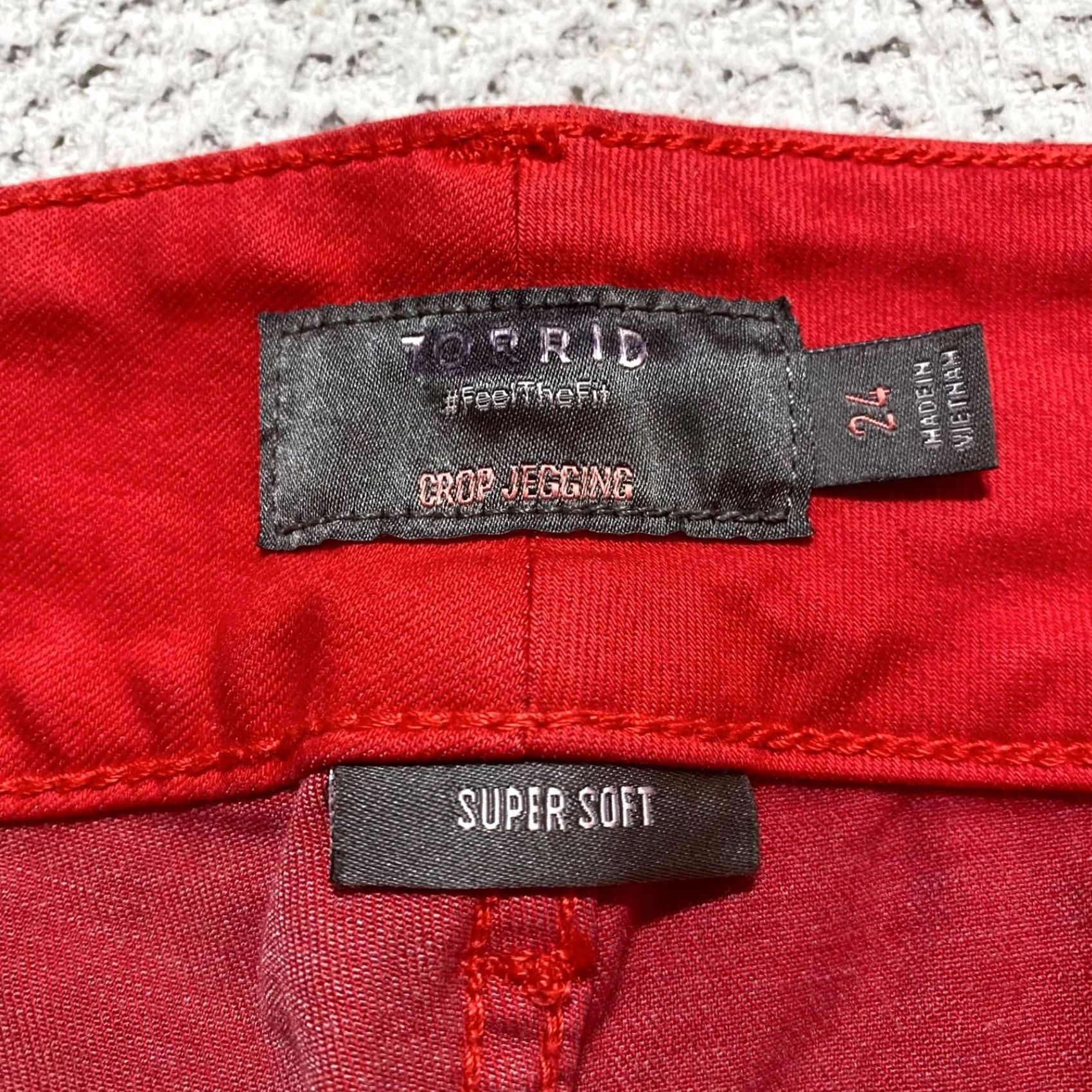 Torrid Torrid Jeans Plus 24 Red Denim High Rise Jegging 5-Pocket Stretch Cotton Polyester Spandex Vintage: No Size 42" / US 20 - 3 Thumbnail