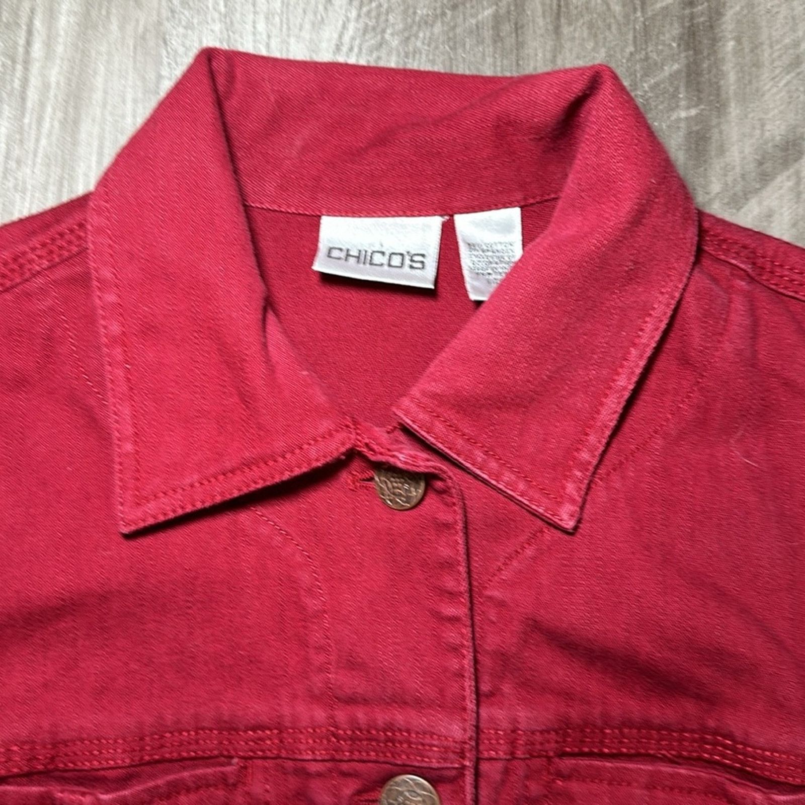 Chicos Chico’s Floral Embroidered Denim Stretch Jacket - 0 (Small) Size S / US 4 / IT 40 - 6 Thumbnail