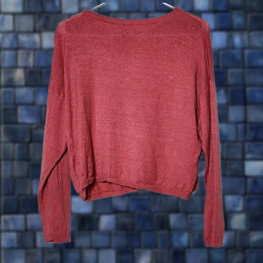 Eileen Fisher Eileen Fisher Womens XXS Organic Linen Knit Sweater Pullover Long Sleeve Red Size XXS / US 00 / IT 34 - 1 Thumbnail