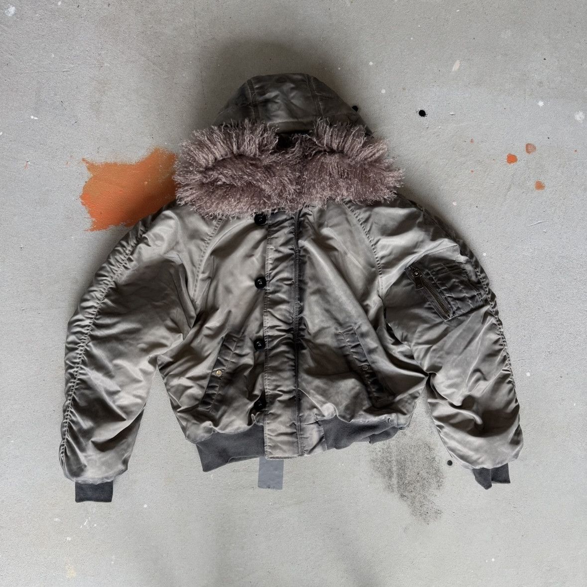 ジャケット・アウター no/faith studios ASTRO FUR BOMBER jacket ASTRO FUR BOMBER JACKET USED BEIGE – NO/FAITH STUDIOS