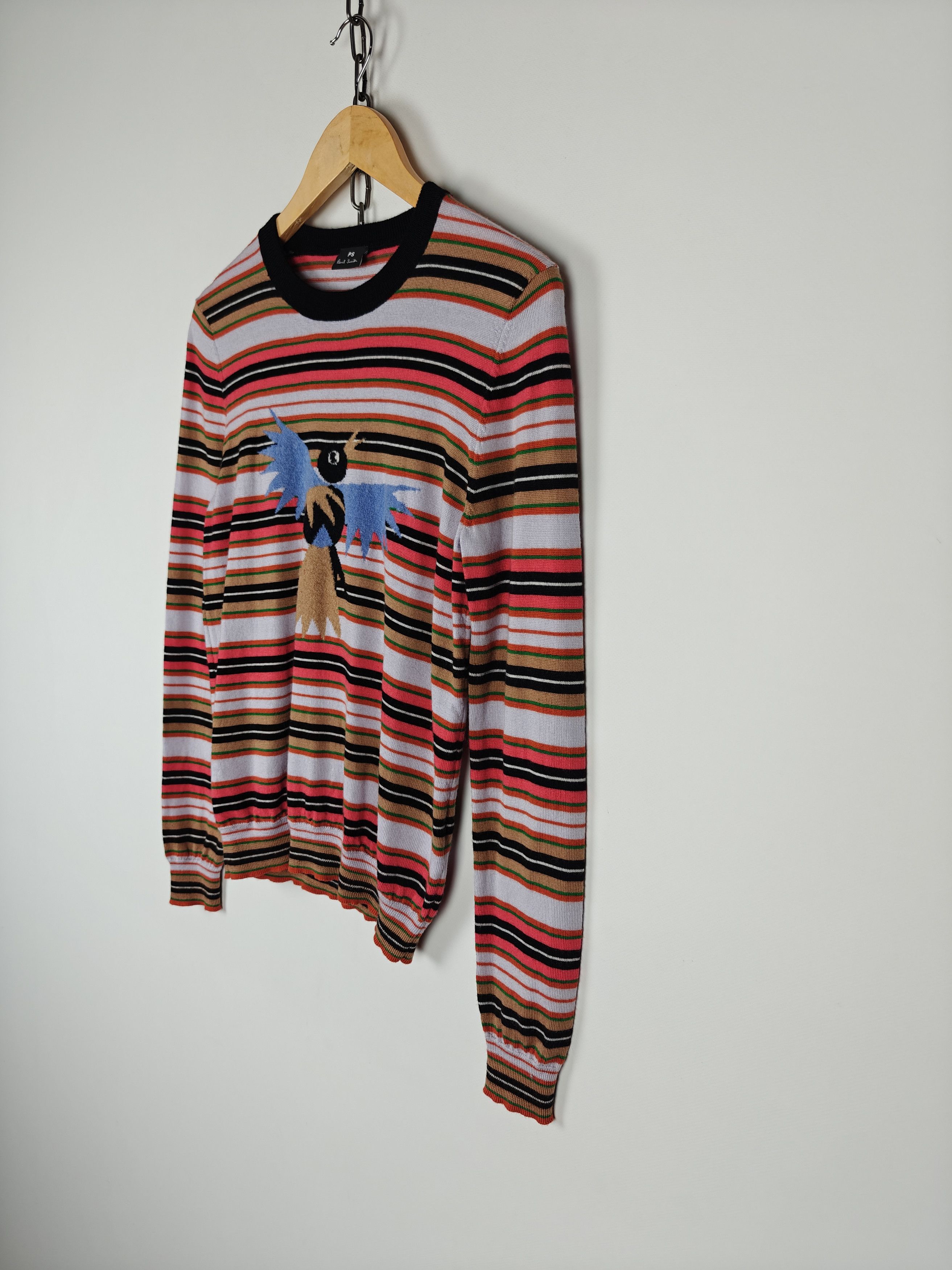 Paul Smith PS Paul Smith Striped Knit Sweater Embroidered Bird size S Size S / US 4 / IT 40 - 6 Thumbnail