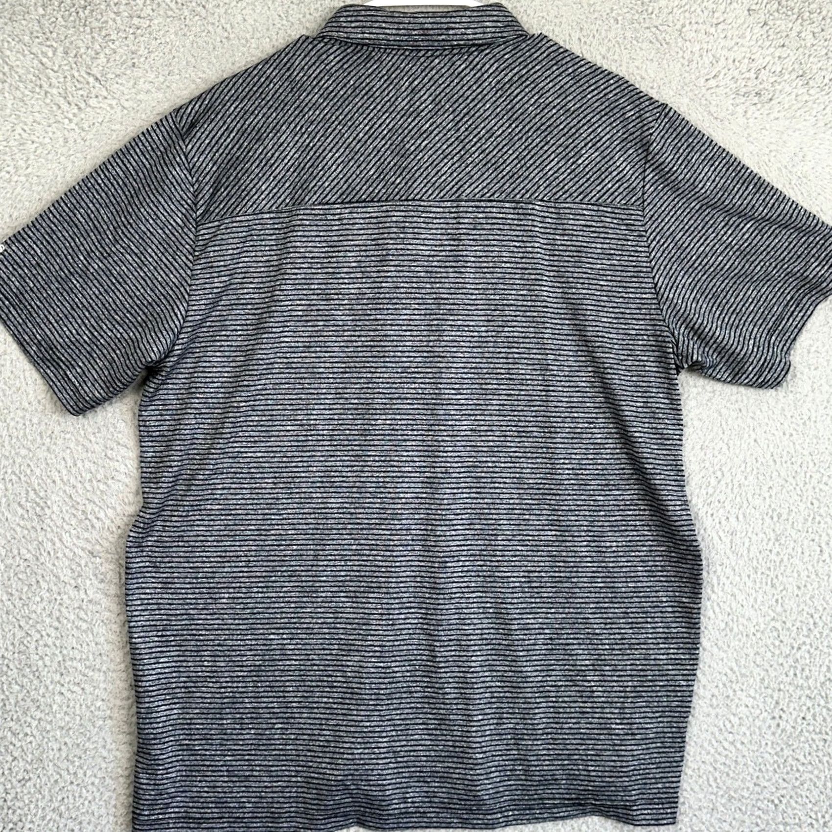 Adidas Adidas Polo Shirt Mens XL Grey Black Striped Golf Performance Rugby Athletic EUC Size US XL / EU 56 / 4 - 3 Thumbnail