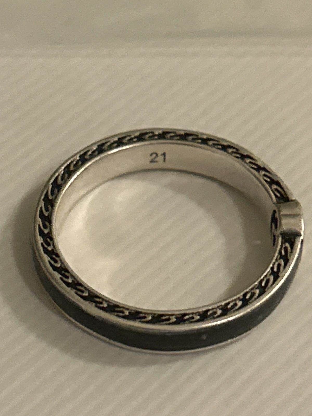 Gucci Gucci Interlocking G Enamel Thin Ring Black Ag925 701620 Size ONE SIZE - 4 Thumbnail