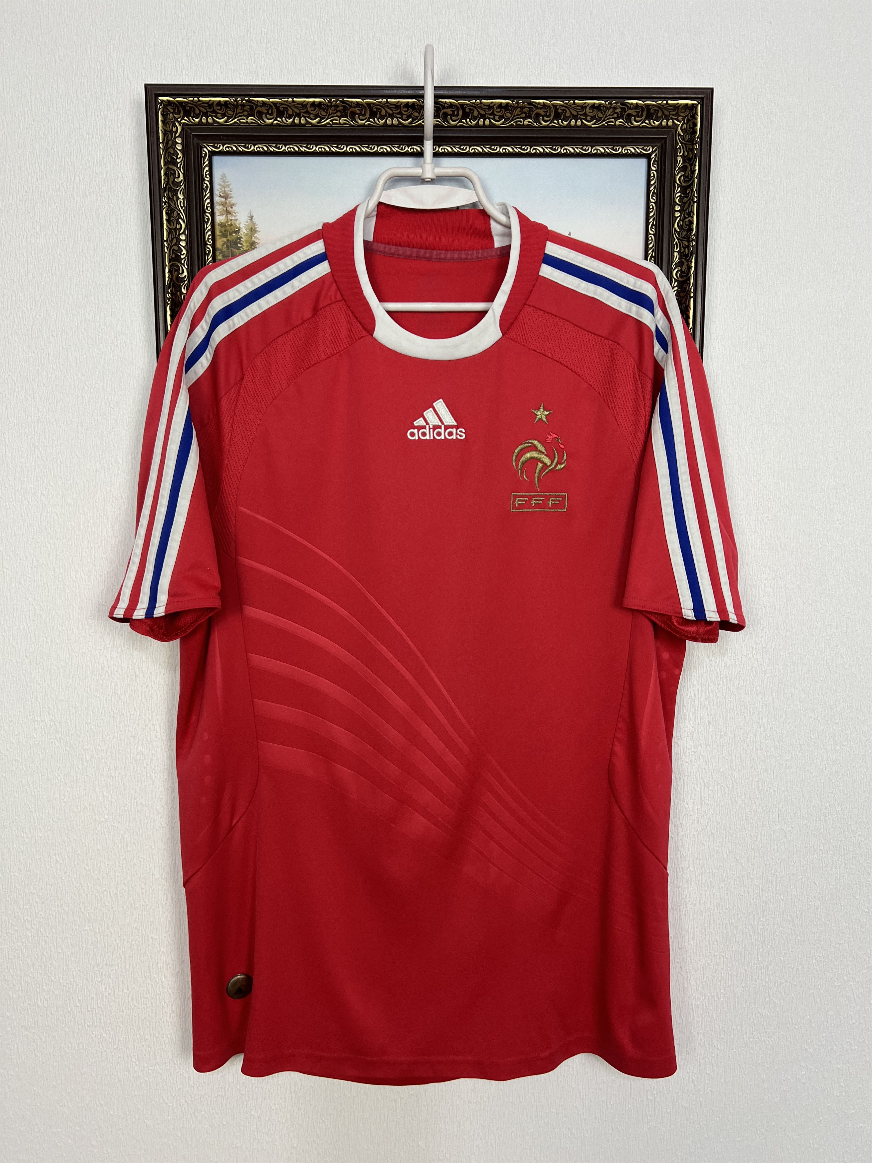 Adidas France football shirt 2008 Soccer Jersey National Trikot Size US L / EU 52-54 / 3 - 1 Thumbnail