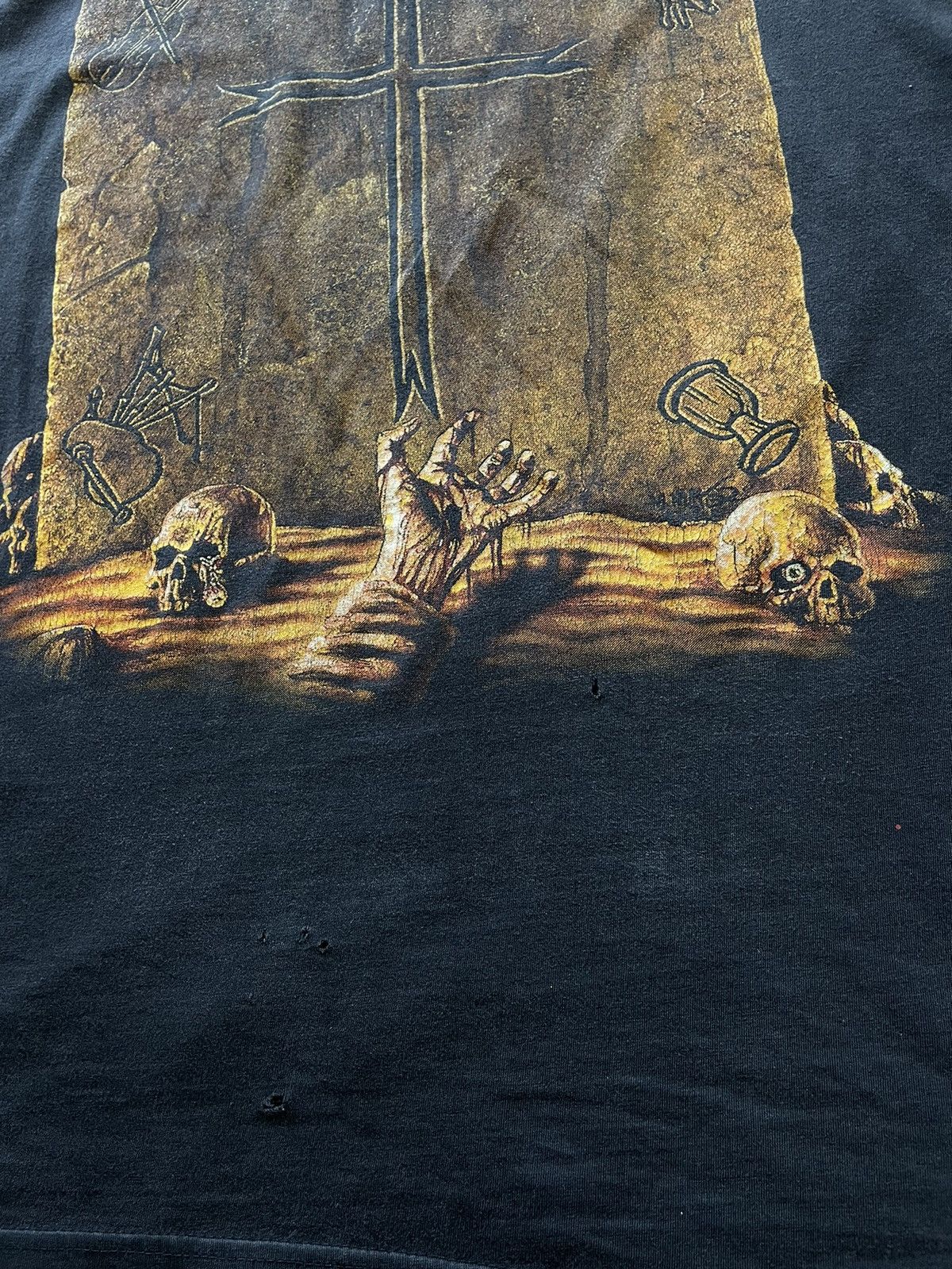 Band Tees × Vintage Grave Digger Vintage Black Metal 90s T Shirt Large Size US L / EU 52-54 / 3 - 6 Thumbnail