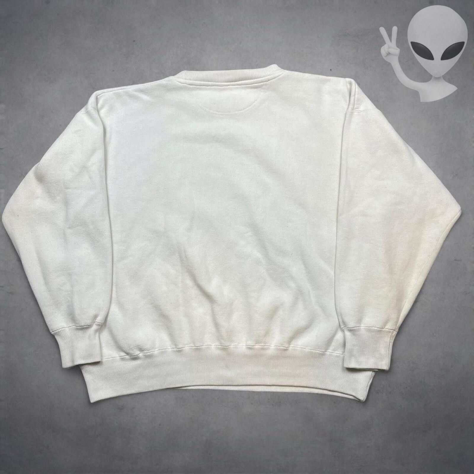Vintage Vintage 80s Sweater XL Cream USA Love Patchwork Pullover Size US XL / EU 56 / 4 - 7 Thumbnail